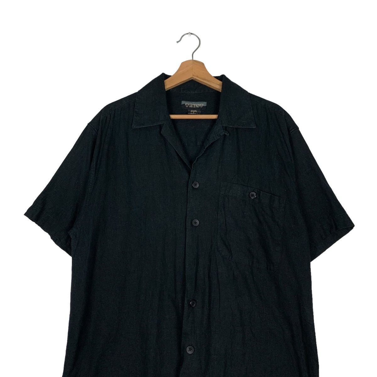 Vintage TRUST Linen Rayon Short Sleeve Button Shirt #0508-C23 Size US S / EU 44-46 / 1 - 2 Thumbnail