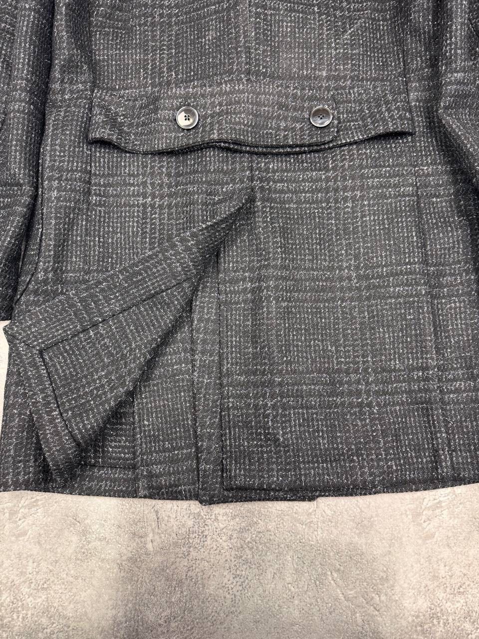 L.B.M. 1911 L.B.M 1911 Men Wool Coat Double Breasted Dark Grey Check Size US M / EU 48-50 / 2 - 13 Thumbnail