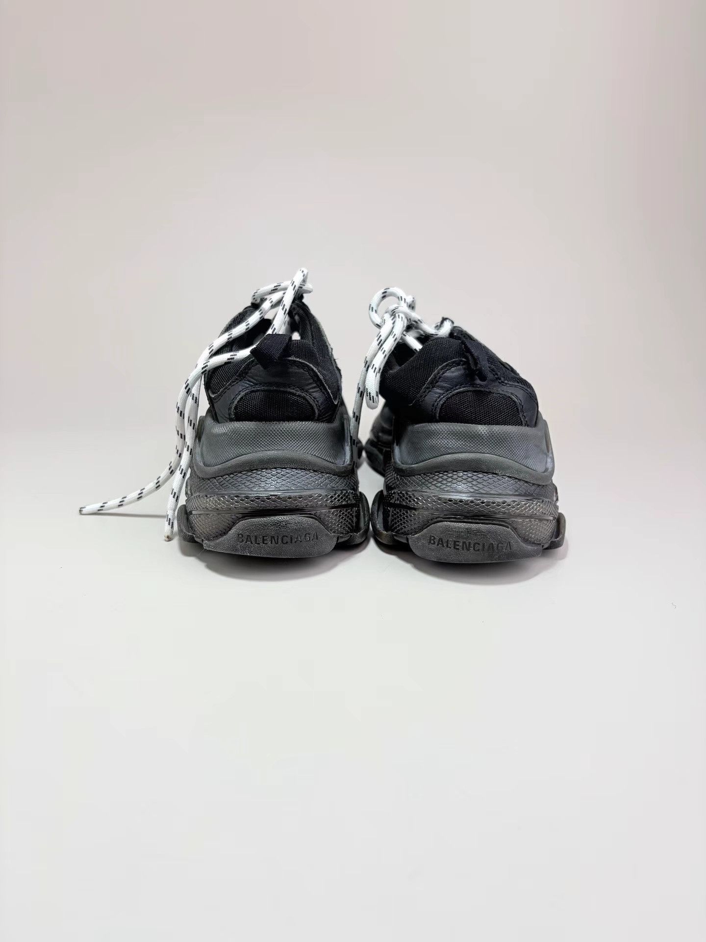 Balenciaga BALENCIAGA TRIPLE S Black Distressed Sneakers Size US 7 / IT 37 - 3 Thumbnail