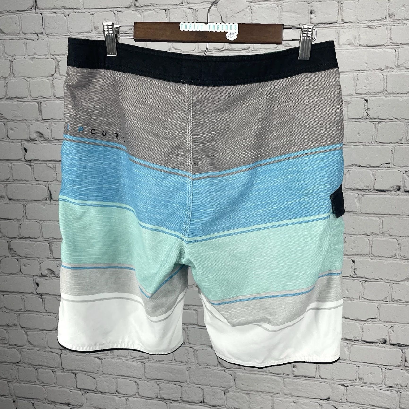 Rip Curl Rip Curl Board Shorts Men 32 Multicolor Striped Beach Swim Trunks Drawstring Pockets Mens Size US 36 / EU 52 - 2 Thumbnail