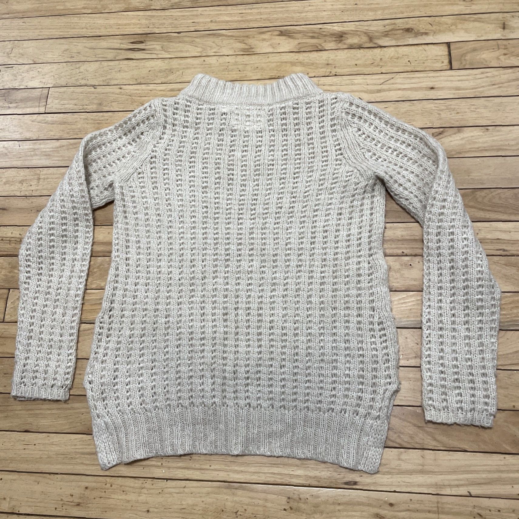 Vintage VINTAGE Field Flower Wool Blend Sweater Women S Cream Brown Crochet Knit Boho Old Money Size S / US 4 / IT 40 - 2 Thumbnail