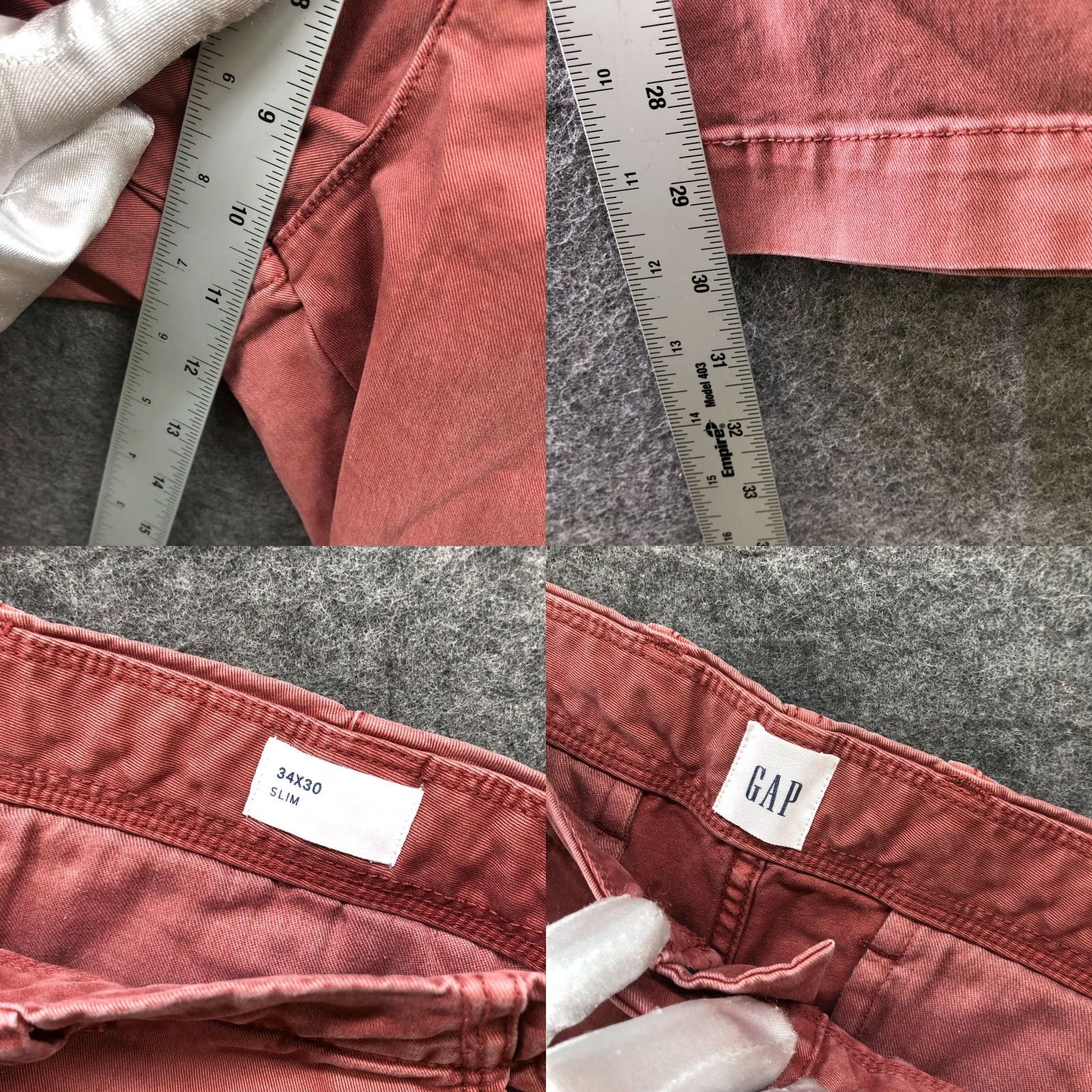 Gap Gap Slim Chino Pants Mens 34x30 Stretch Pink Flat Front Regular Size 34 Cotton Blend Casual Solid Straight Mens Flat Front Chino Pants Gap Vintage No Size US 34 / EU 50 - 8 Thumbnail