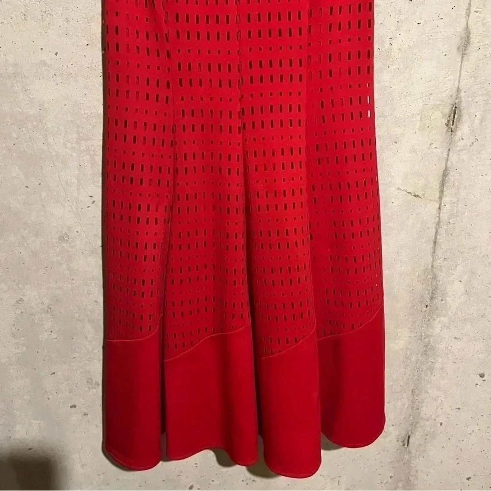 Joseph Ribkoff Joseph Ribkoff Size 4 Red Sleeveless Flare Eyelet Dress Size S / US 4 / IT 40 - 3 Thumbnail