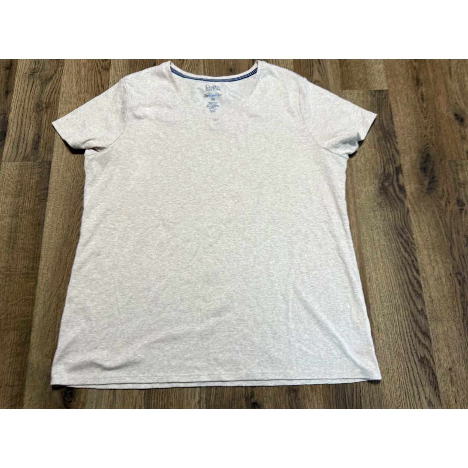Croft & Barrow Croft & Barrow Shirt Women's XXL Tan V-neck Classic Tee Shirt Cotton, Short Sleeve, Pullover, Casual, Regular Fit, Brown, Basic Modern Tee, Women, 2XL Size XXL / US 16-18 / IT 52-54 - 2 Thumbnail