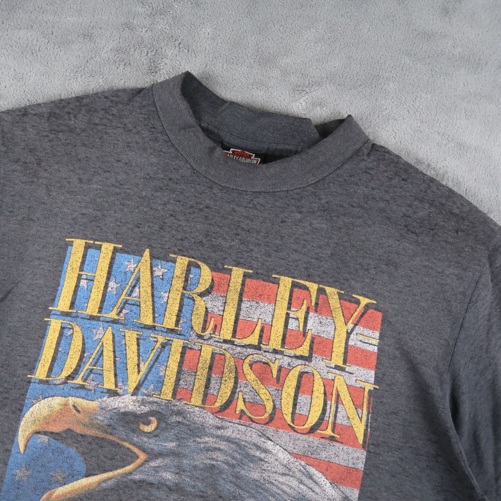 Harley Davidson Vintage Harley-Davidson T-Shirt Men Large Black 80s 90s Eagle Logo Graphic Print All Seasons Size US L / EU 52-54 / 3 - 7 Thumbnail