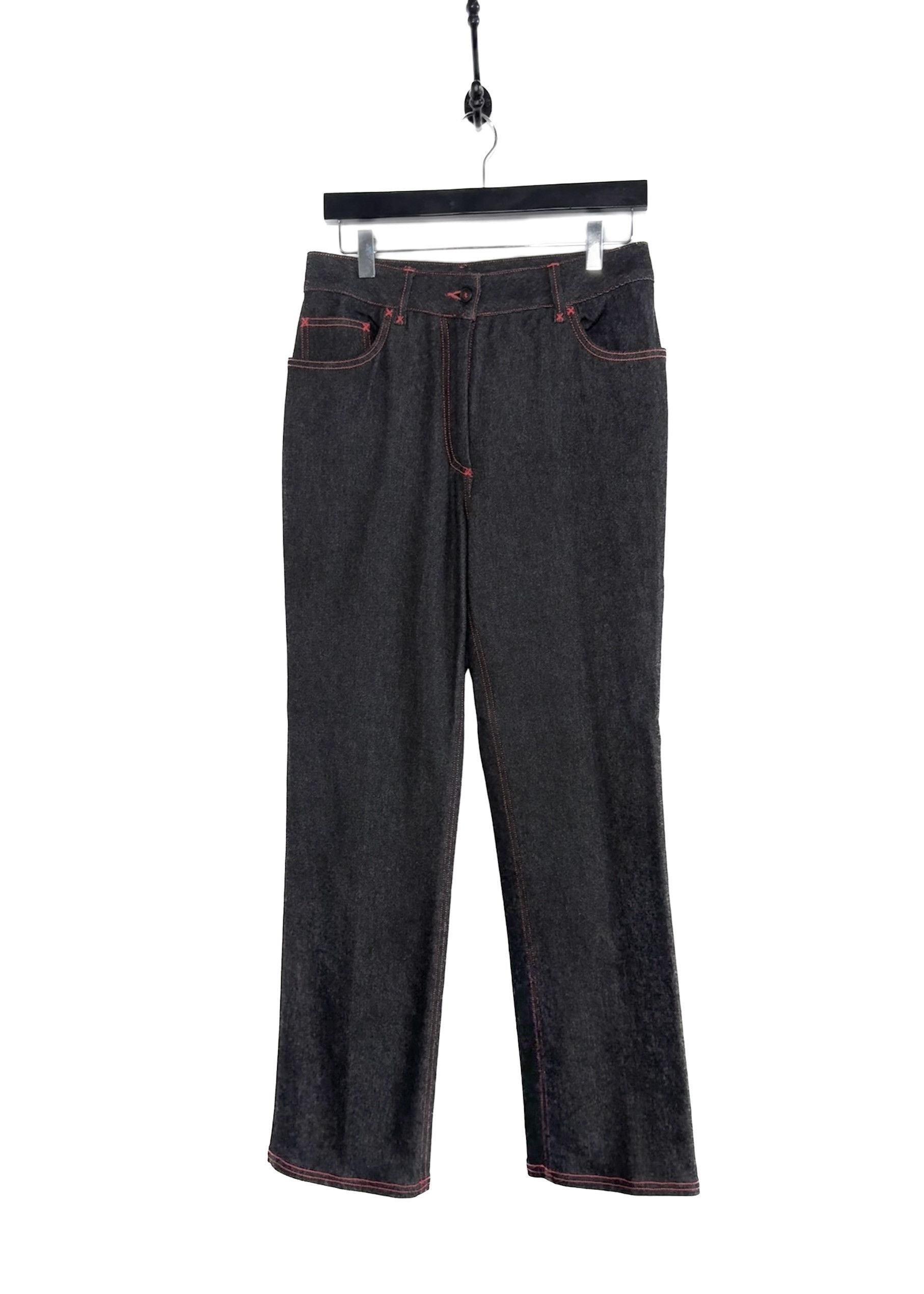 image of Dolce Gabbana Vintage Cool Wool Denim Pink Stitching Jeans in Blue, Women's (Size 28)