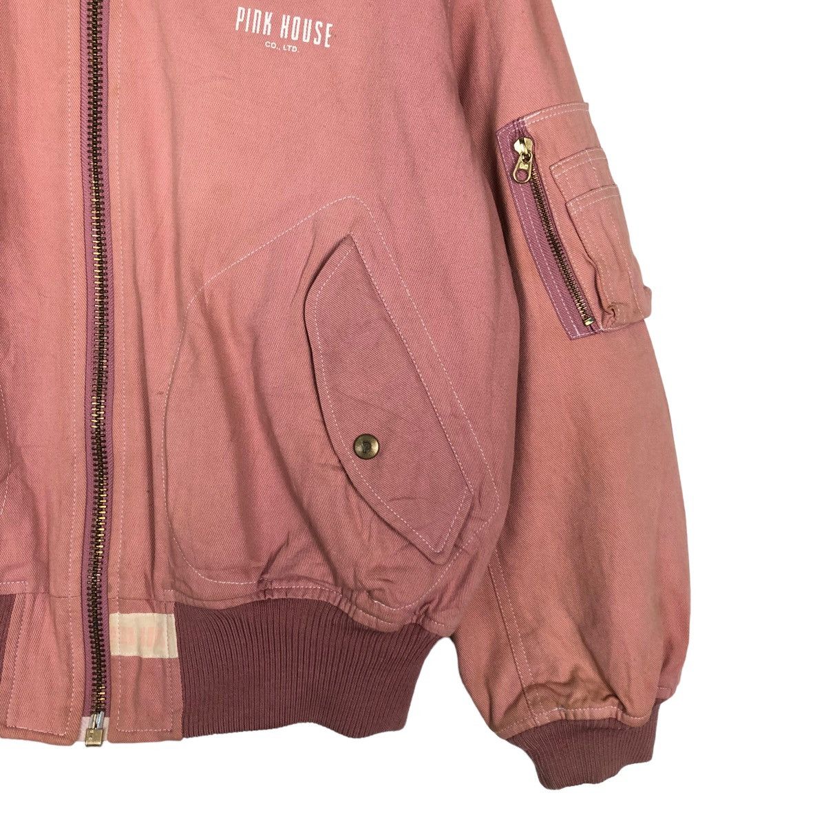 Japanese Brand 🔥Vintage Bomber Jacket Streetwear Pink House Big Logo Size US M / EU 48-50 / 2 - 6 Thumbnail
