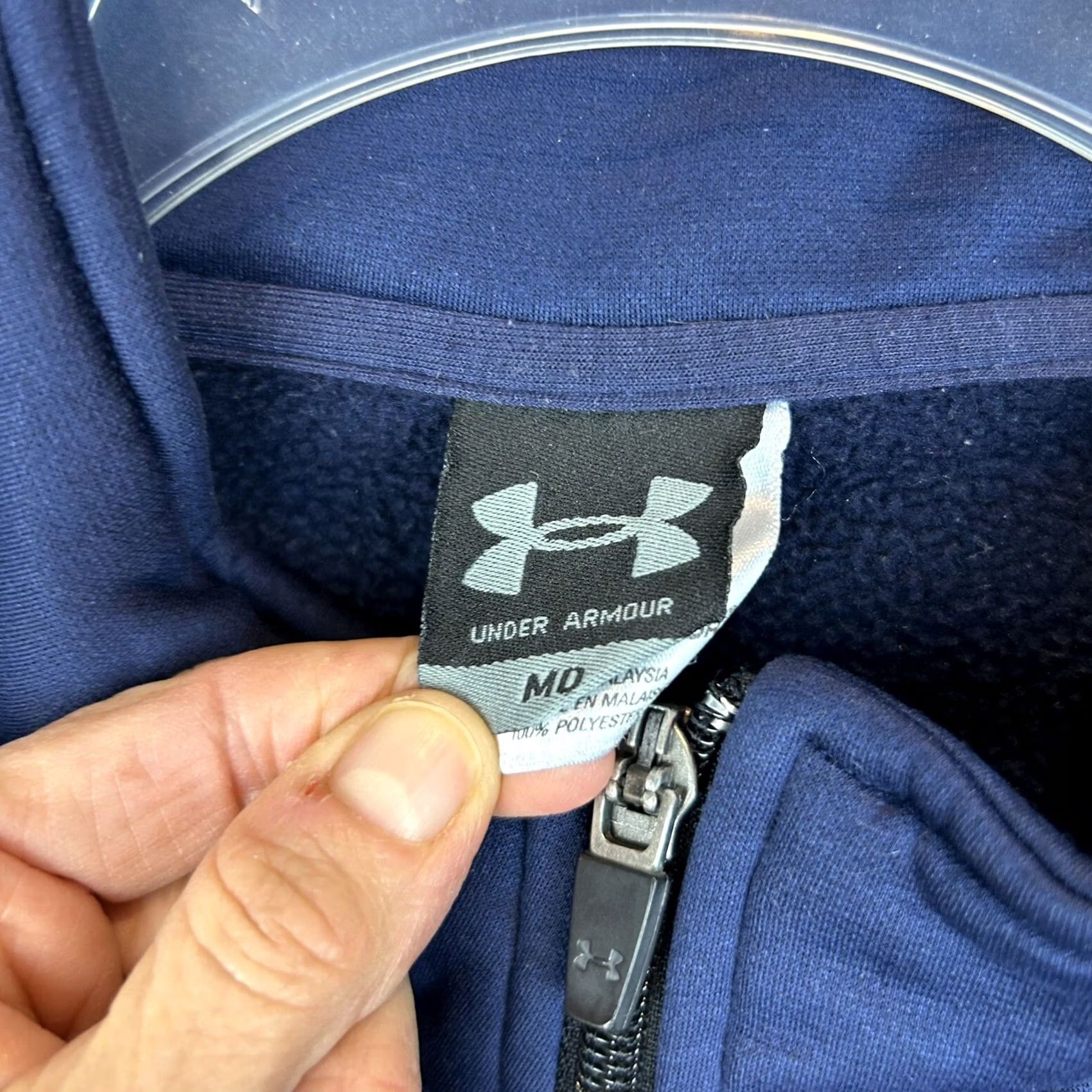 Under Armour Under Armour Jacket Mens M Navy Blue Full Zip Pockets Solid Casual Layer Size US M / EU 48-50 / 2 - 3 Thumbnail