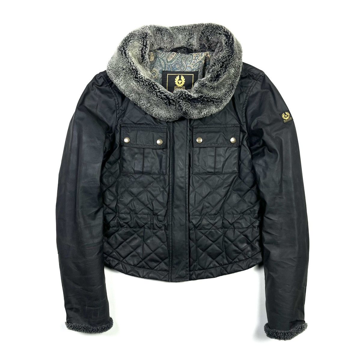 Belstaff × Vintage Belstaff Gold Label Waxed Jacket With Fur Black Size M / US 6-8 / IT 42-44 - 1 Thumbnail