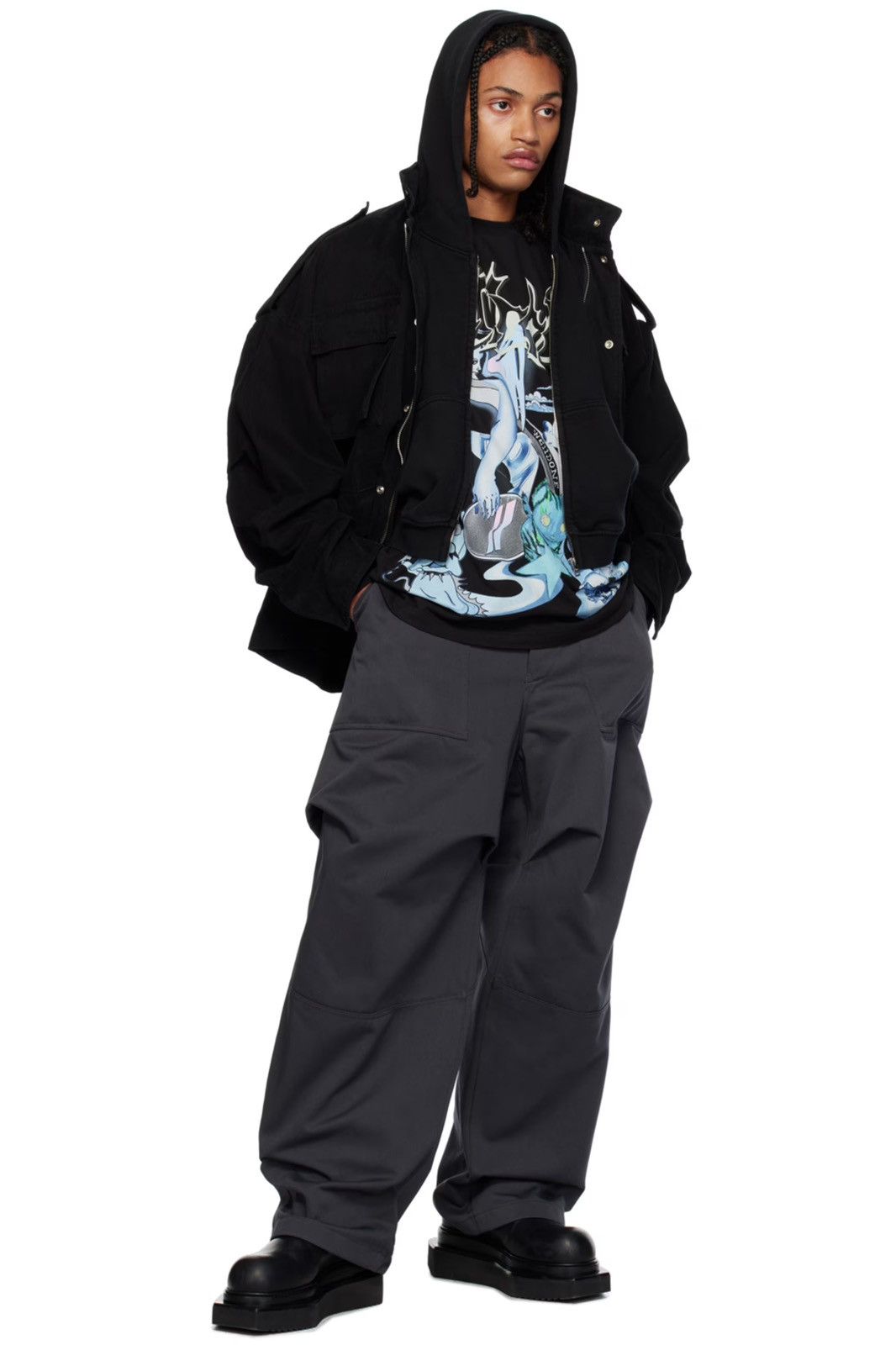 WE11DONE We11done washed black lose m65 denim jacket Size US XL / EU 56 / 4 - 10 Thumbnail