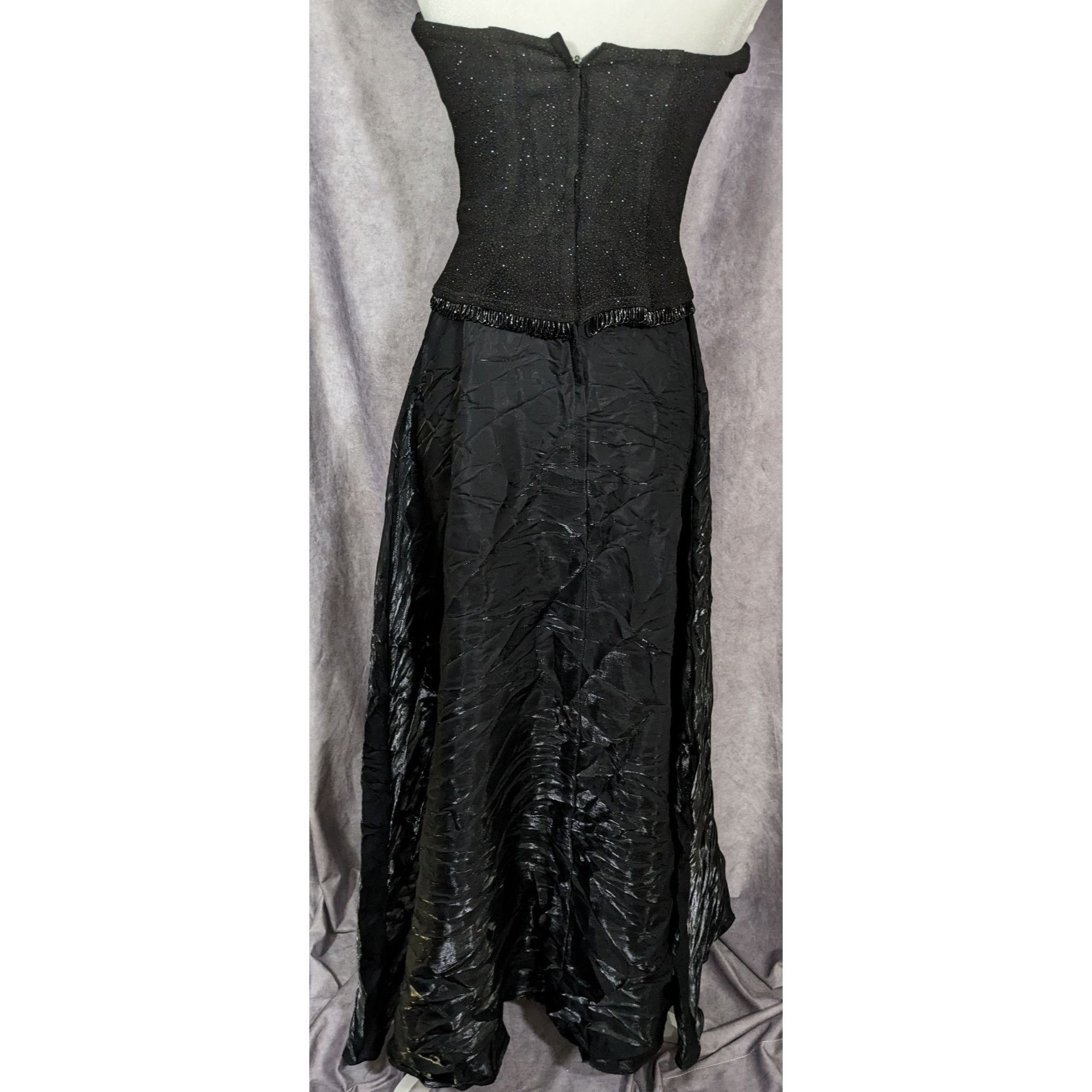 Other Vintage Y2K Gothic Formal Black Strapless Gown Size L / US 10 / IT 46 - 3 Thumbnail