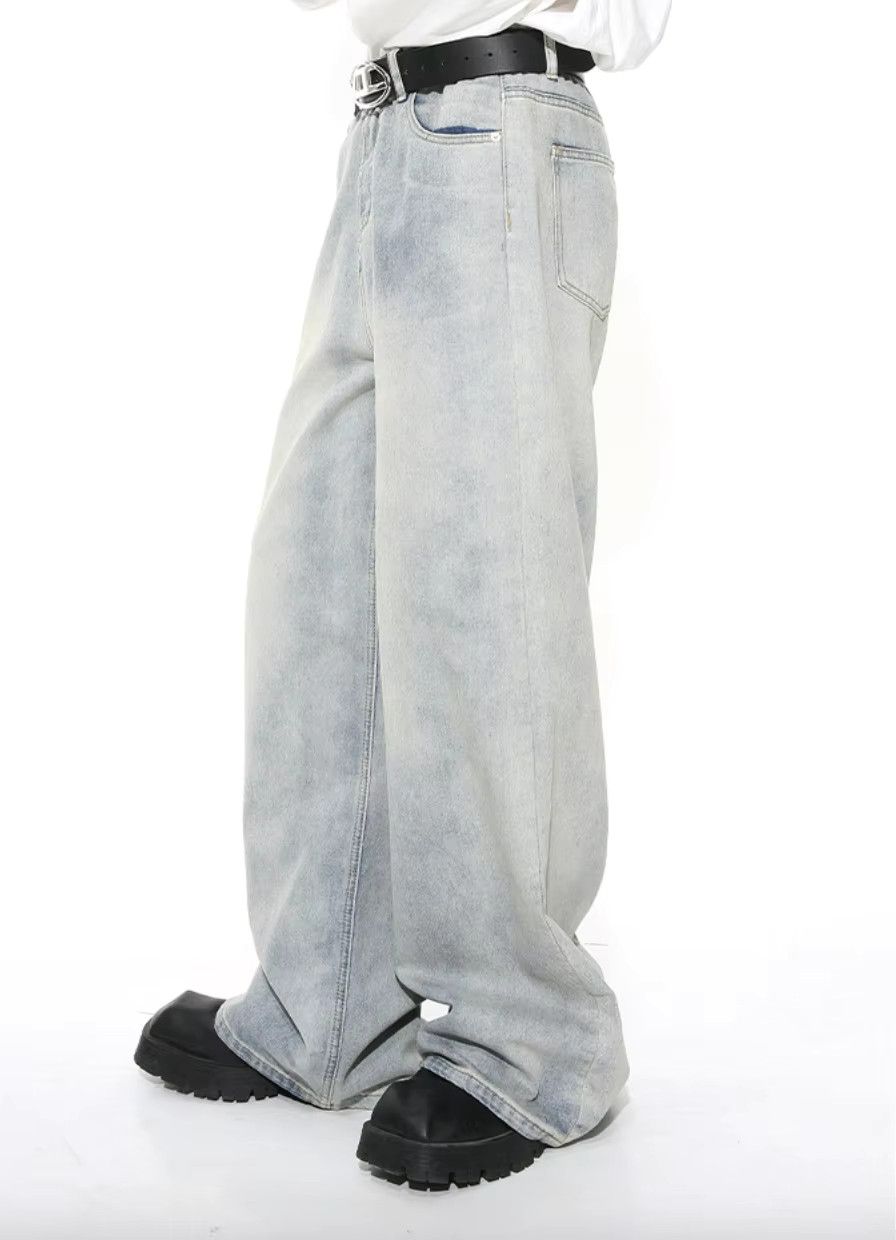 Japanese Brand UNISEX Light Baggy Wide Leg Jeans Oversized Loose Fit Denim Size US 29 - 3 Thumbnail