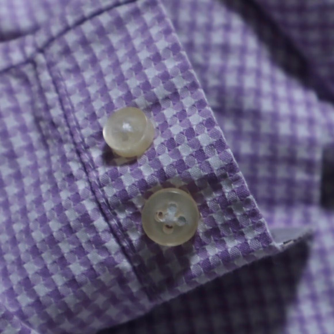Peter Millar Peter Millar Shirt Purple Men L Check Button Down Textured Flip Cuff Cotton Size US L / EU 52-54 / 3 - 7 Thumbnail