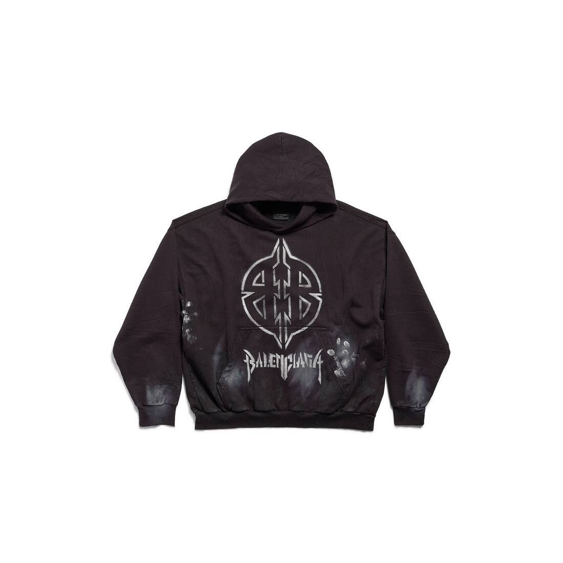 Balenciaga o1w1db10126 Metal BB Stencil Hoodie Medium Fit in Black Size US L / EU 52-54 / 3 - 1 Thumbnail