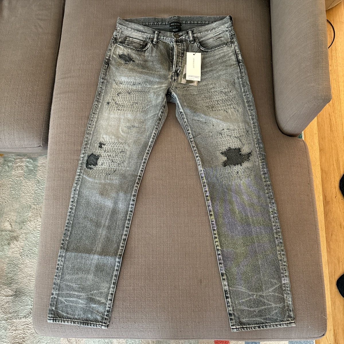 John elliott ss23 the daze sashiko grey Denim