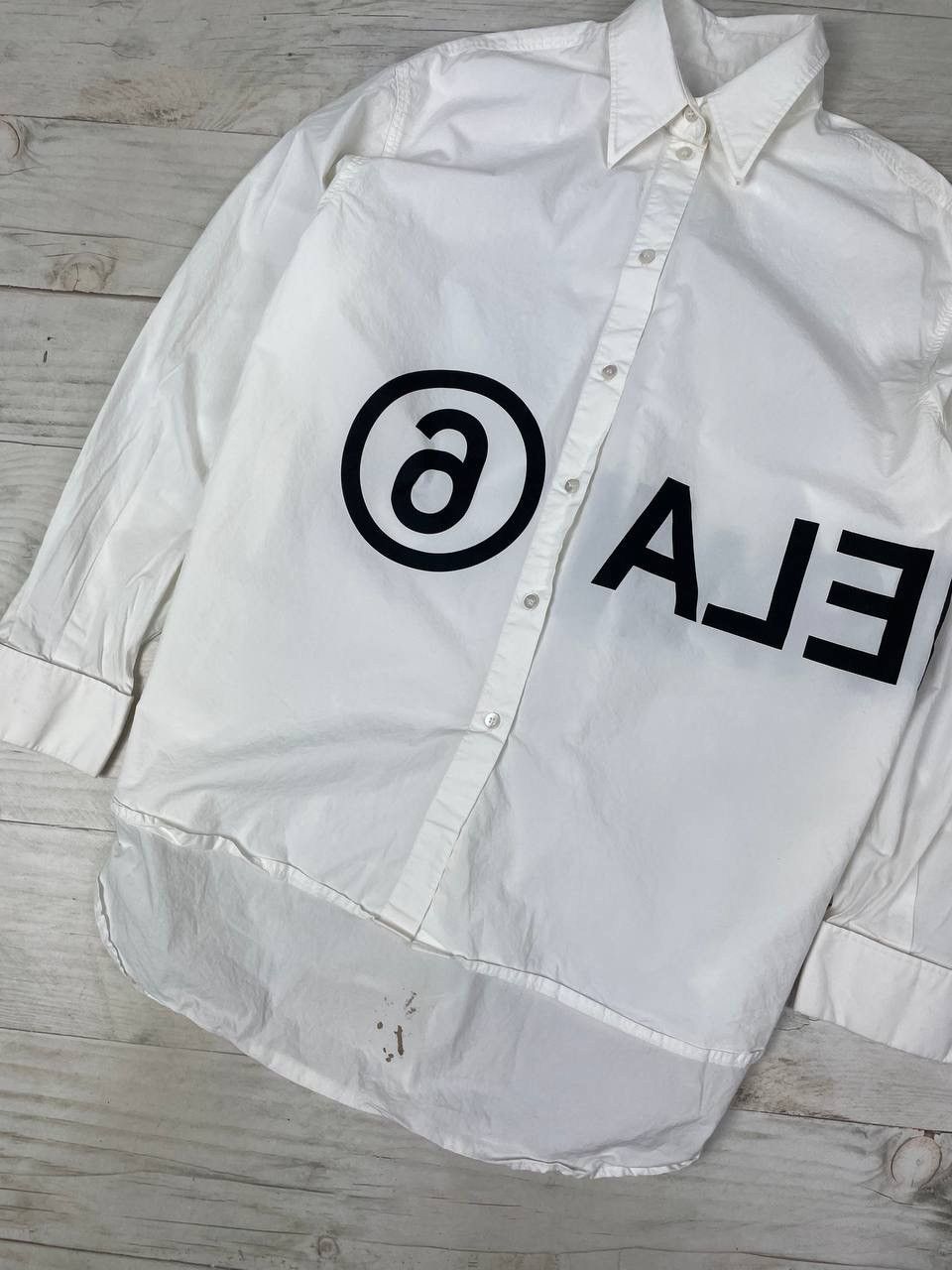 Maison Margiela Maison Margiela Big Logo Women’s Shirt Buttons Long Sleeve Size M / US 6-8 / IT 42-44 - 3 Thumbnail