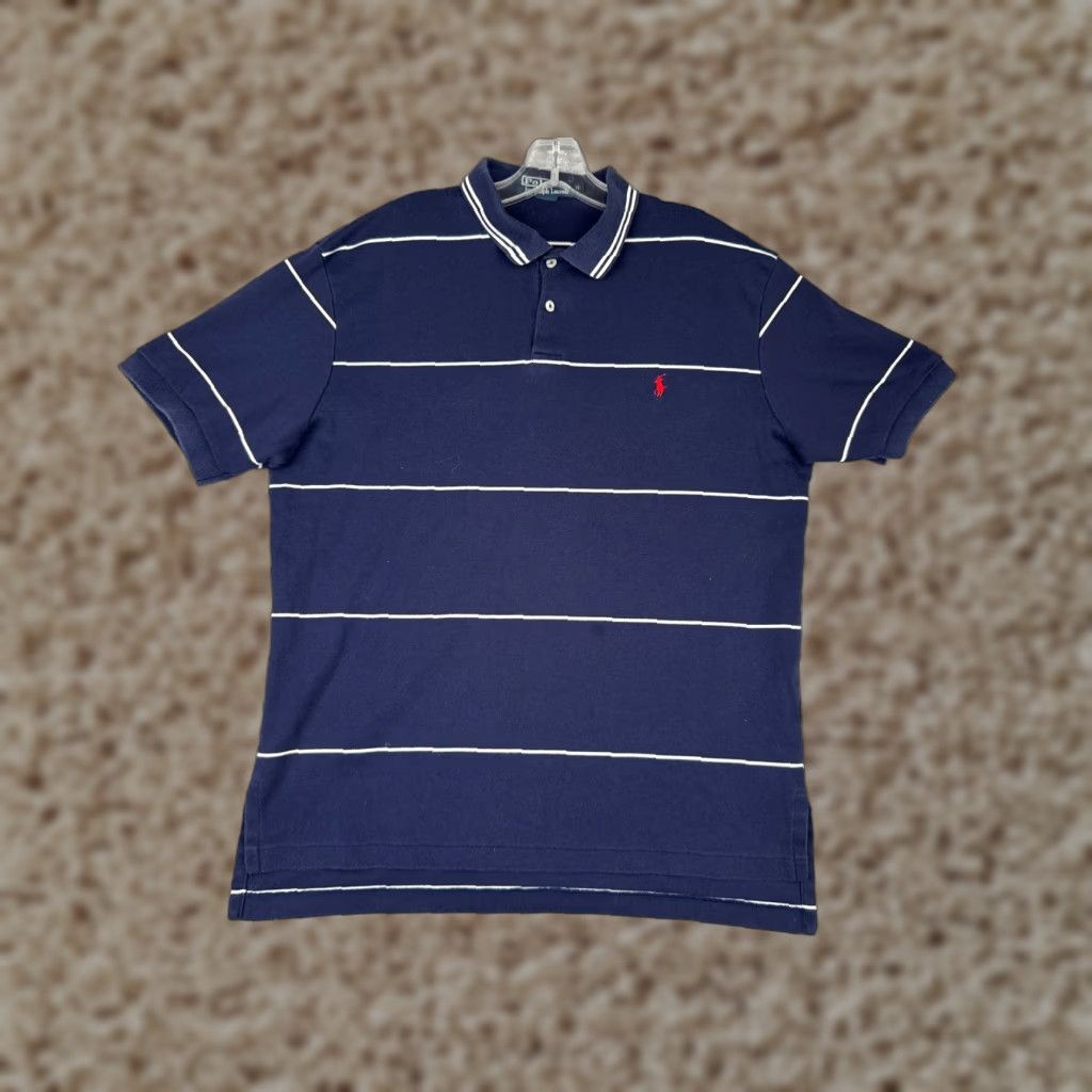 Ralph Lauren VINTAGE Polo Ralph Lauren Shirt Men Medium Blue Stripe 100% Cotton READ Size US M / EU 48-50 / 2 - 1 Thumbnail