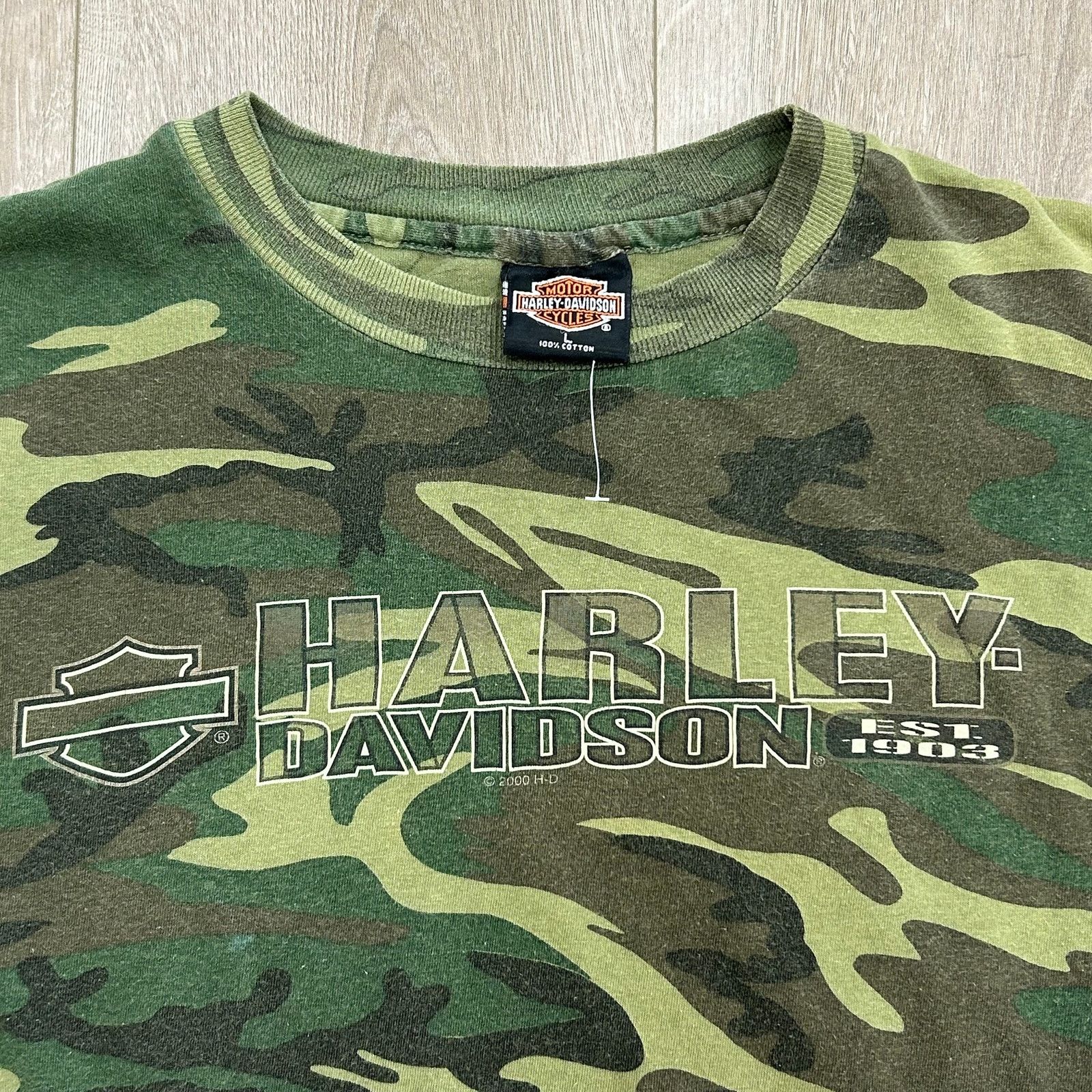 Harley Davidson vintage 2000 Harley Davidson Colboch Camo Tee Size Large L Size US L / EU 52-54 / 3 - 2 Thumbnail