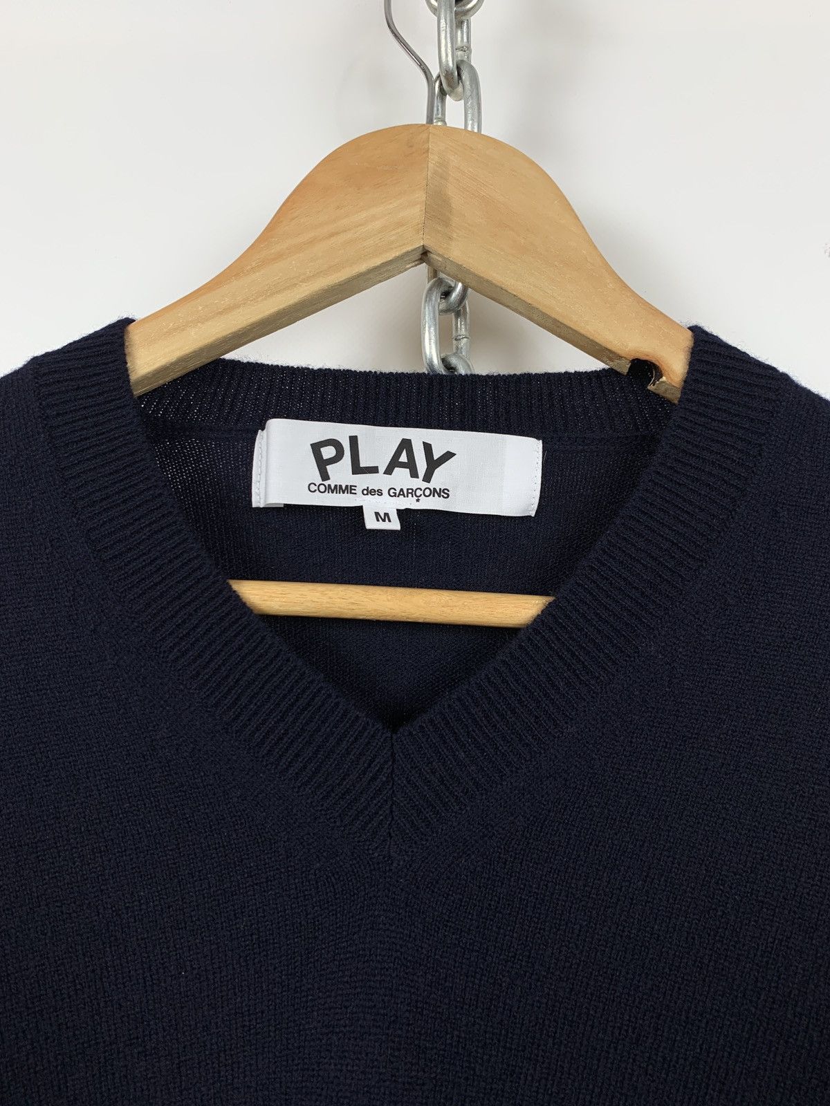 Comme des Garcons Comme des Garçons Play V-Neck Wool Sweater Size US M / EU 48-50 / 2 - 18 Thumbnail
