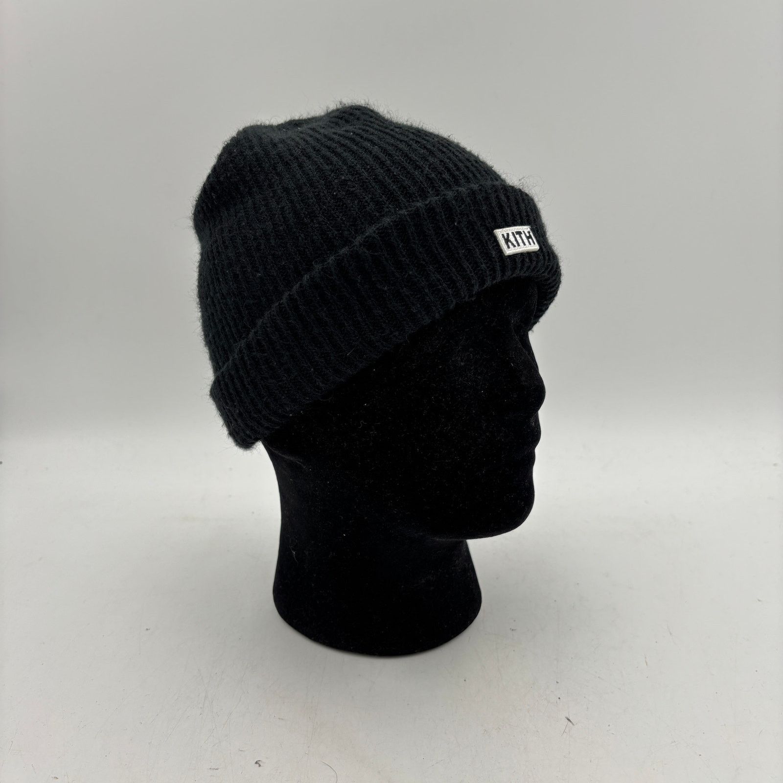 Kith Kith Classic Logo Knit Beanie Hat Acrylic Black Streetwear Size ONE SIZE - 4 Thumbnail