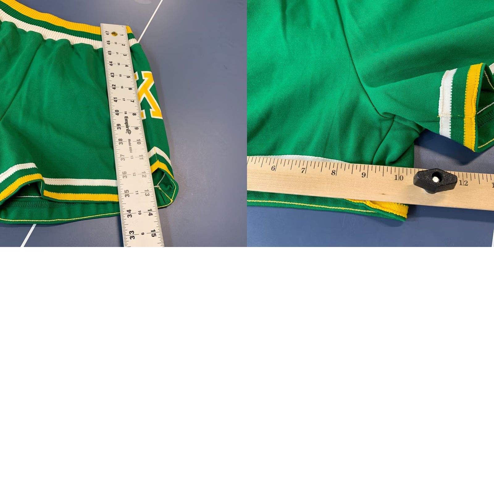 Champion VINTAGE Champion Shorts Womens Juniors Size 12 Fits 24X4 Green Yellow 80s 70s Size 34" / US 12 / IT 48 - 9 Thumbnail