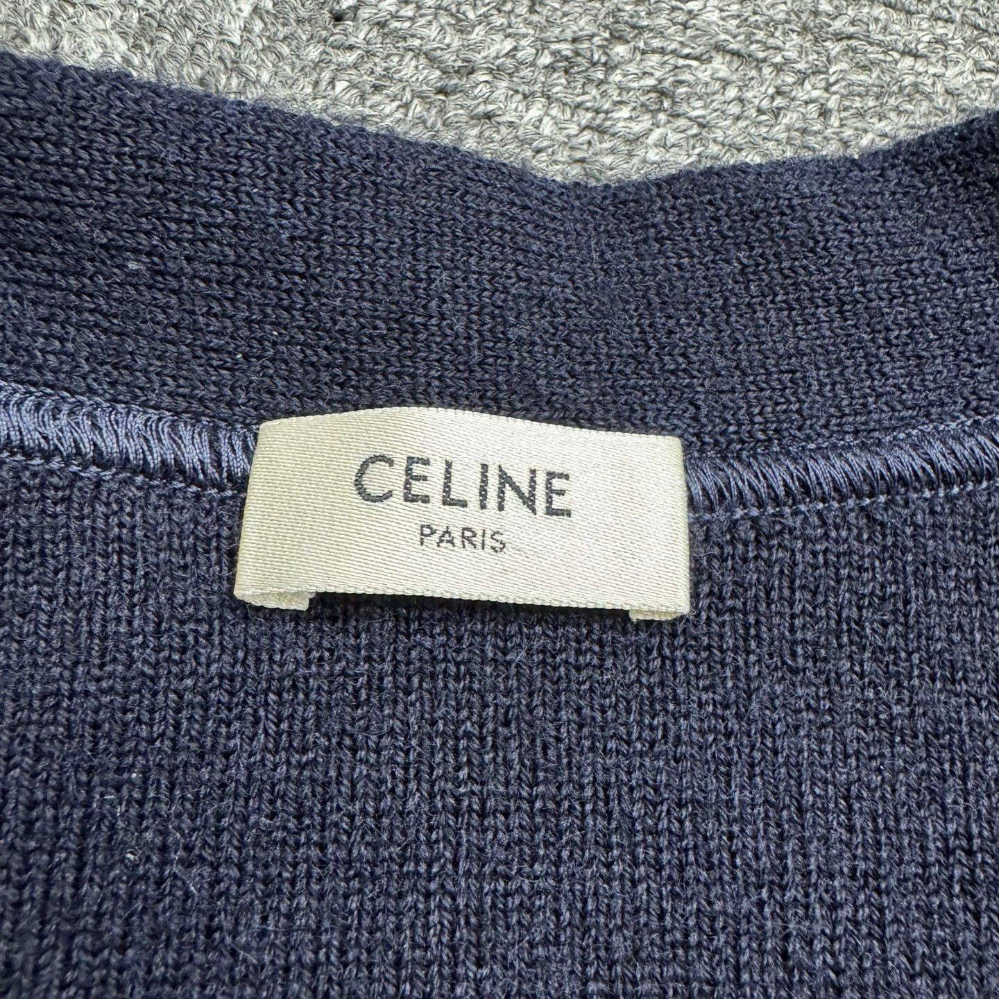 Celine Celine Flocked Logo Wool Knit Cardigan XL Size XL / US 12-14 / IT 48-50 - 2 Thumbnail
