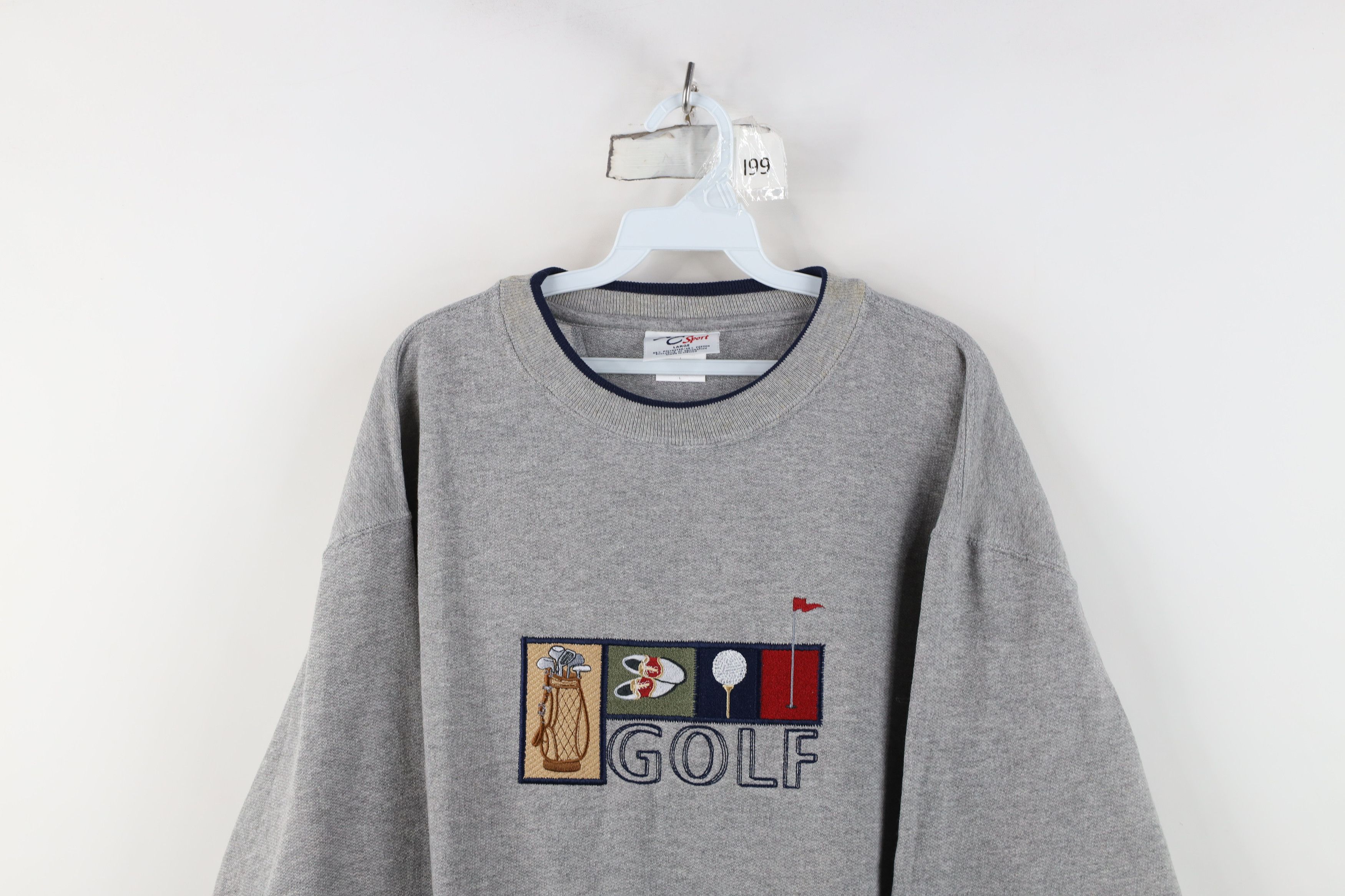 Vintage Vintage 90s Streetwear Golf Crewneck Sweatshirt Heather Gray Size US L / EU 52-54 / 3 - 2 Thumbnail