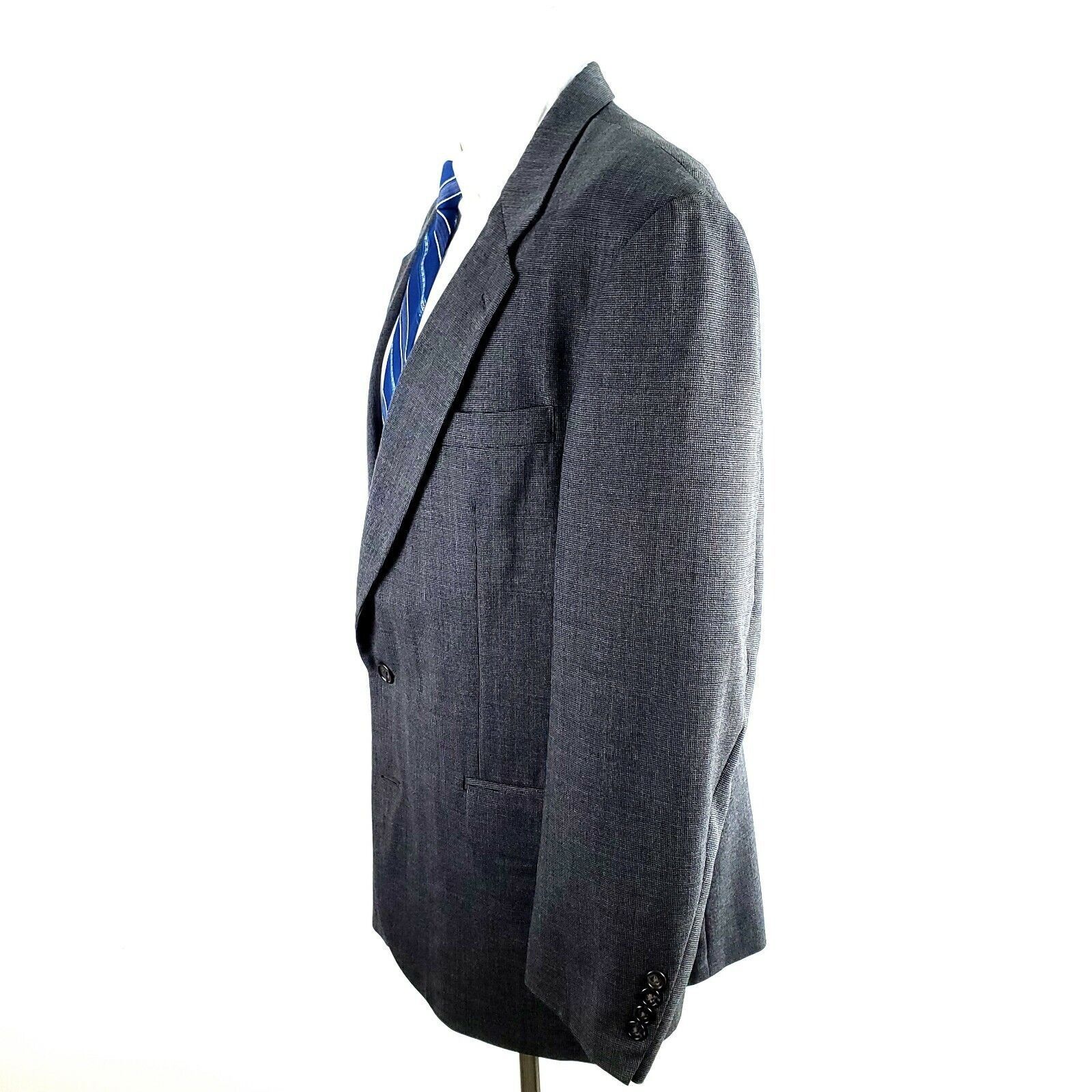 Oscar De La Renta Oscar de la Renta 42R 2 Button Nailshead Wool Gray Blazer Sp Size 42R - 5 Thumbnail