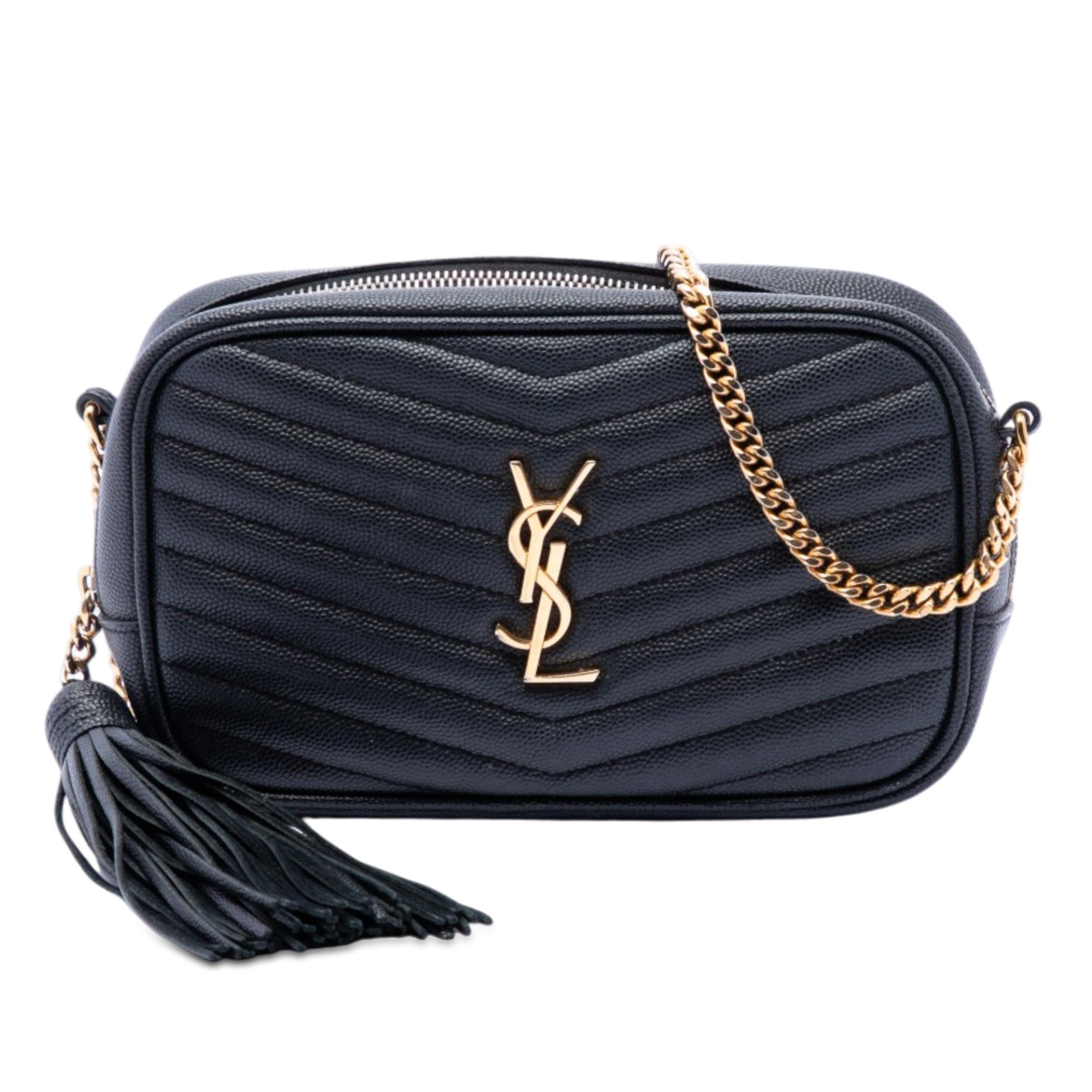 Saint Laurent Paris Mini Grain de Poudre Monogram Lou Camera Bag Size ONE SIZE - 1 Thumbnail