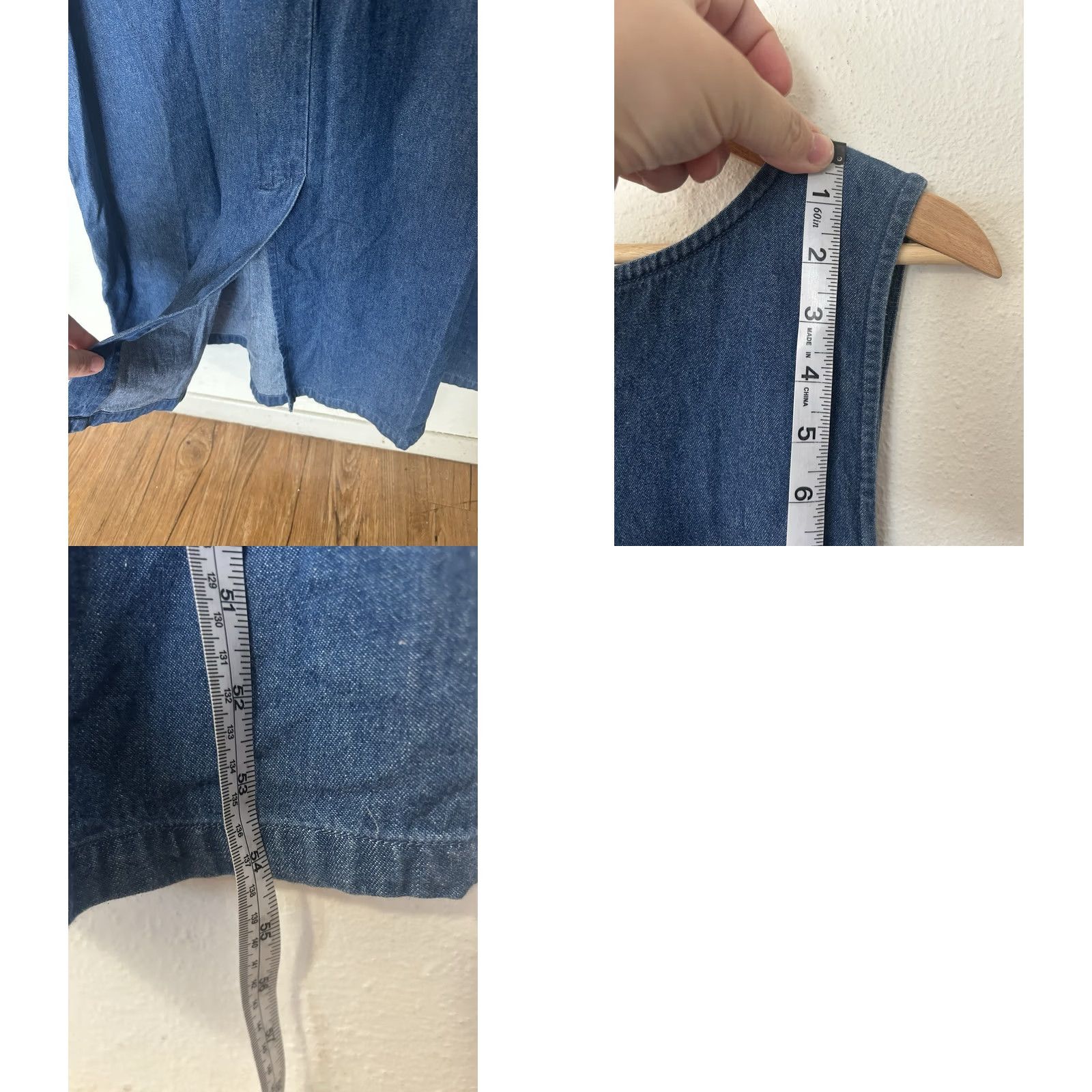 Denime Mountain Lake Casuals Denim Eyelet Embroidered Sleeveless Maxi Dress XL Blue Women Size XL / US 12-14 / IT 48-50 - 8 Thumbnail