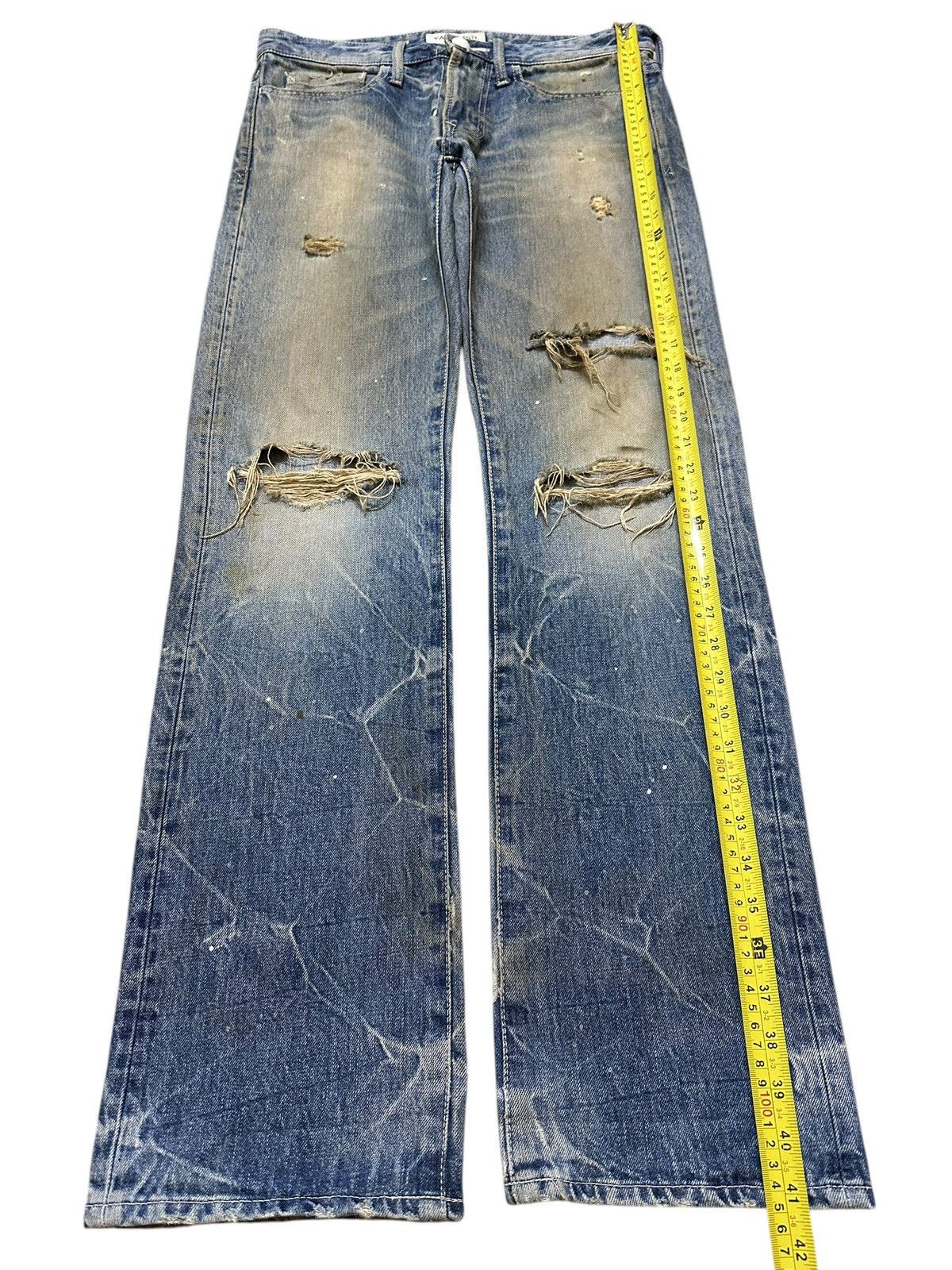 Japanese Brand Vintage Japanese Vanquish Mud Faded Wash Distressed Jeans Size US 32 / EU 48 - 14 Thumbnail