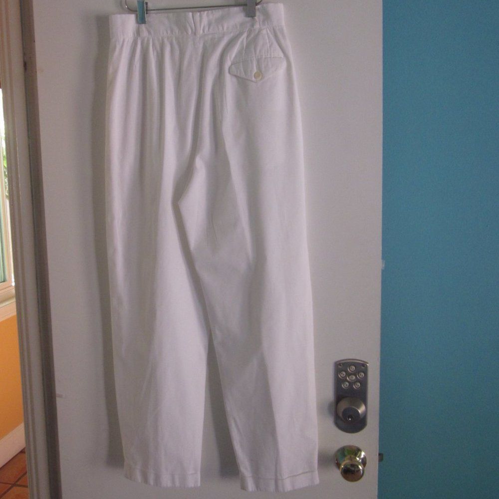 Jaeger Jaeger Vintage Pleated High Waist White Cotton Pant About Si Size 28" / US 6 / IT 42 - 3 Thumbnail