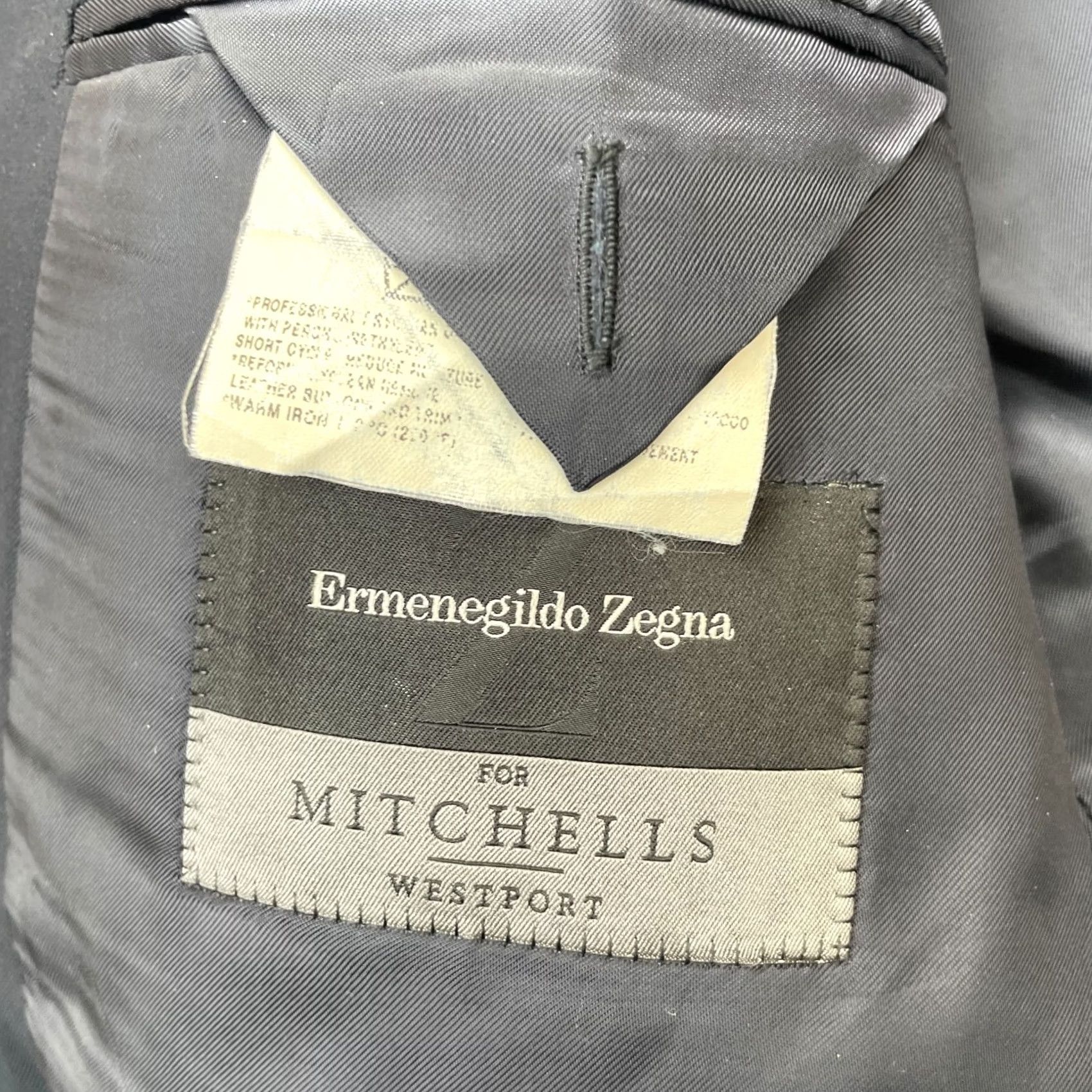 Ermenegildo Zegna Ermenegildo Zegna Blazer Mens 50 Black Notch Lapel Single-Breasted 2-Button Ventless Jacket Coat Suit Regular Chest 44 Size 50R - 4 Thumbnail