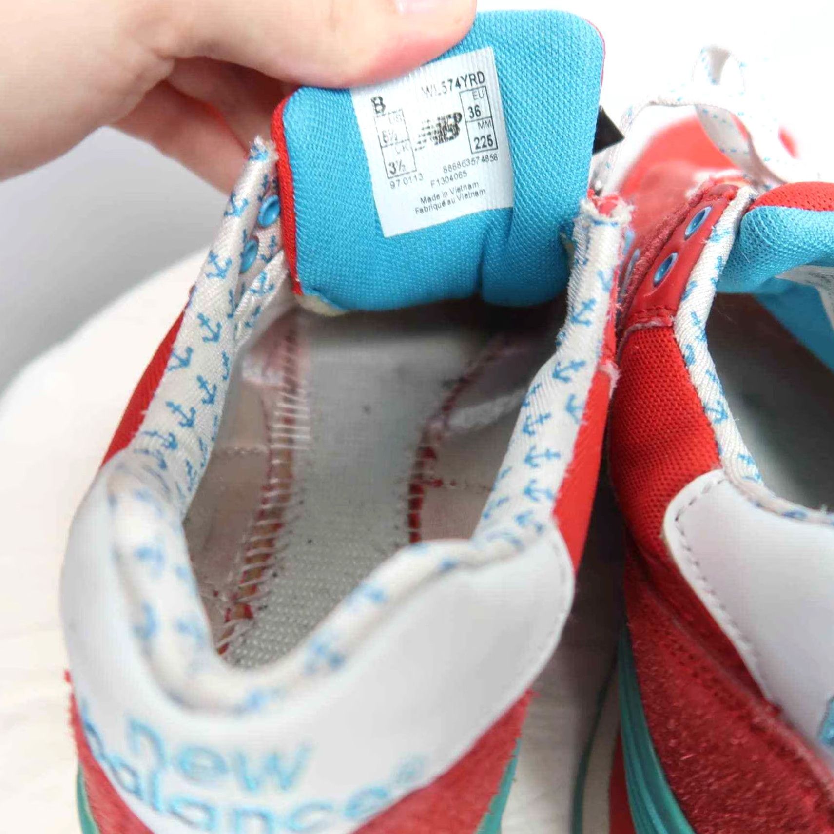 New Balance New Balance 574 Sneakers Women’s 5.5 Red Turquoise Suede Lace Up Retro Pink? Size US 6 / IT 36 - 7 Thumbnail