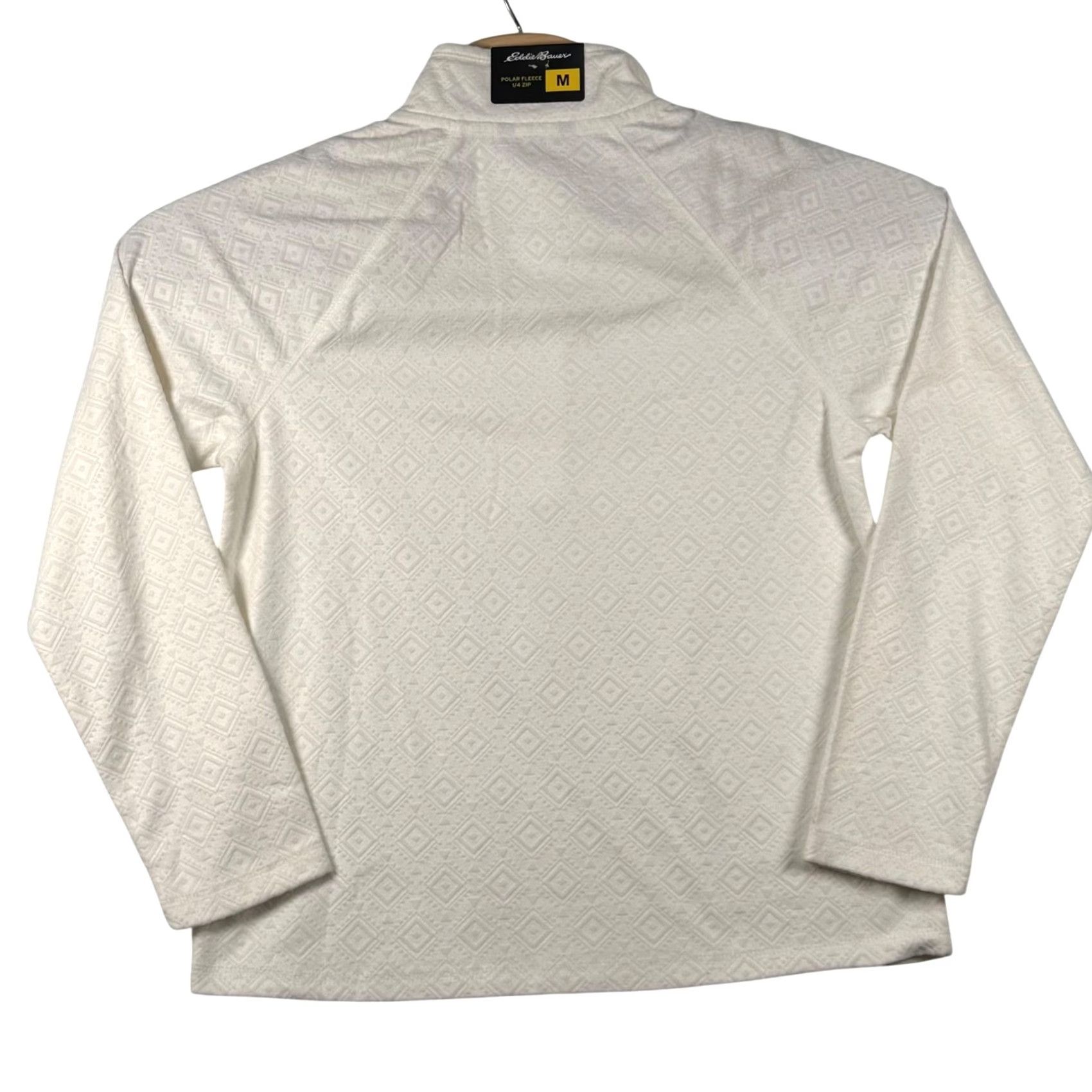 Eddie Bauer Eddie Bauer Womens M Polar Fleece 1/4 Zip Ivory Embossed Geo Gorpcore Cabin NWT Size M / US 6-8 / IT 42-44 - 3 Thumbnail