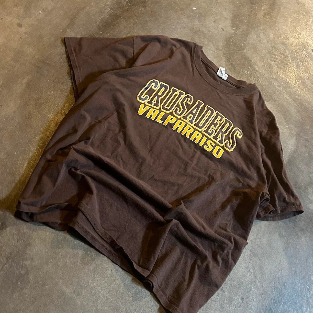 Jerzees Brown and yellow Crusaders Valparaiso graphic tee Size US XL / EU 56 / 4 - 1 Thumbnail