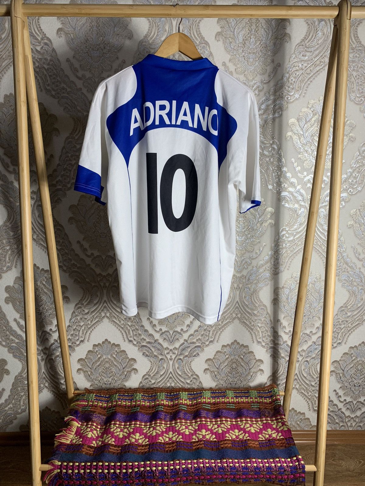 Pre-owned Soccer Jersey X Vintage Inter Milan Adriano 10 Soccer Jersey Retro Y2k 90's In White
