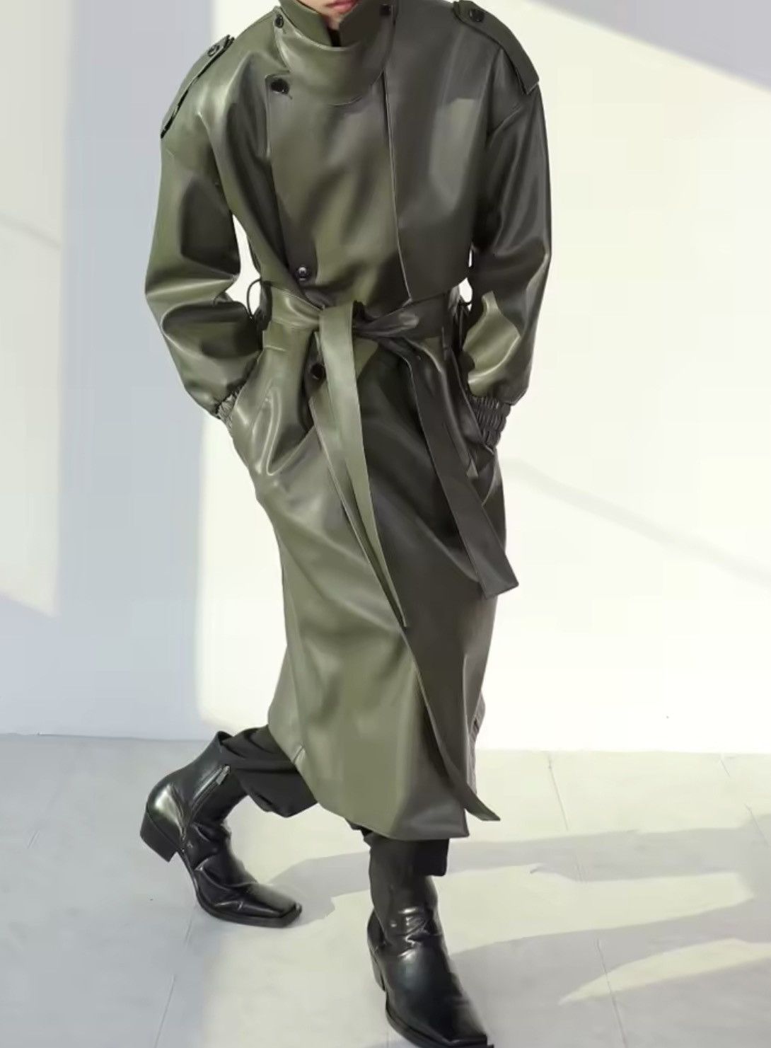 Other Trench Faux Leather Midi Casual Jacket Designer Oversized Size US M / EU 48-50 / 2 - 1 Thumbnail