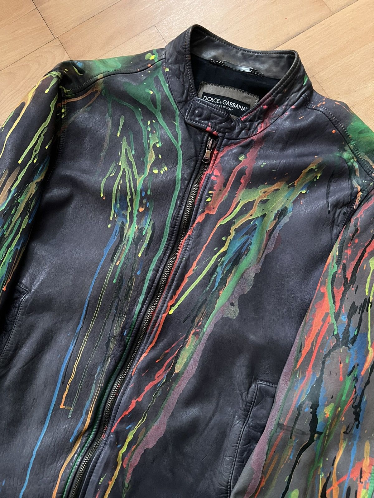 Dolce & Gabbana 2000s Dolce & Gabbana Paint Splitter 5 zip jacket Size US L / EU 52-54 / 3 - 2 Thumbnail