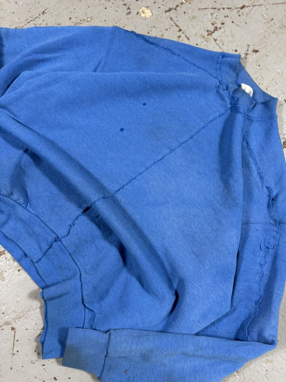 Other Insane Patched Restitched Distressed Blank Blue Crewneck Size US XL / EU 56 / 4 - 7 Thumbnail