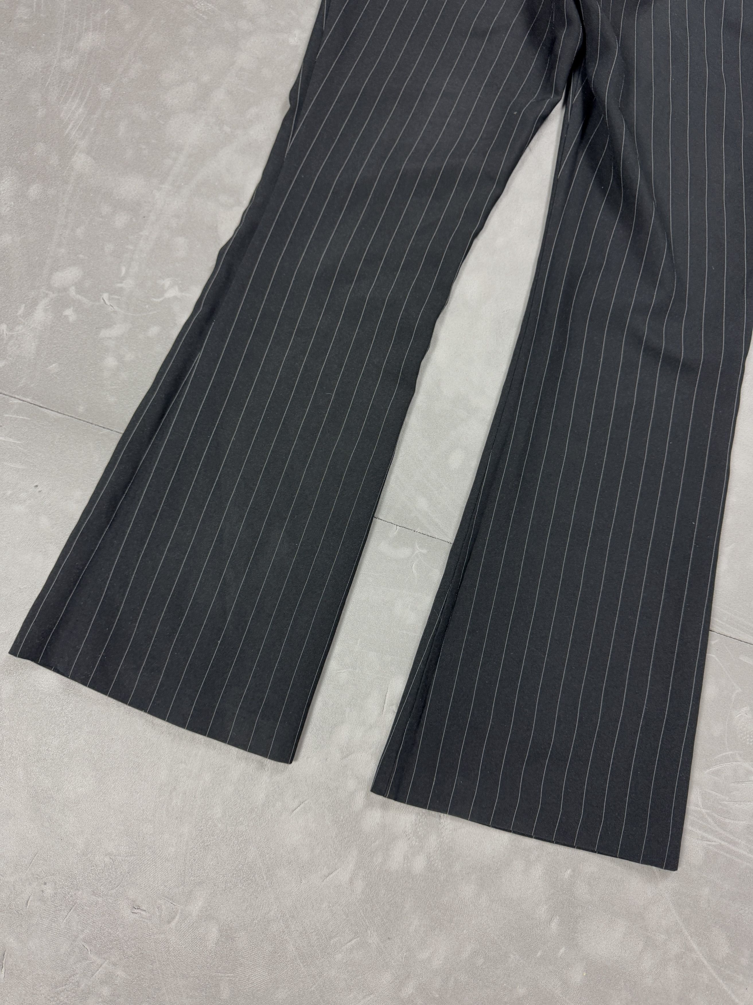Vintage Vintage striped suit pants flared black retro 90s y2k Size 26" / US 2 / IT 38 - 11 Thumbnail