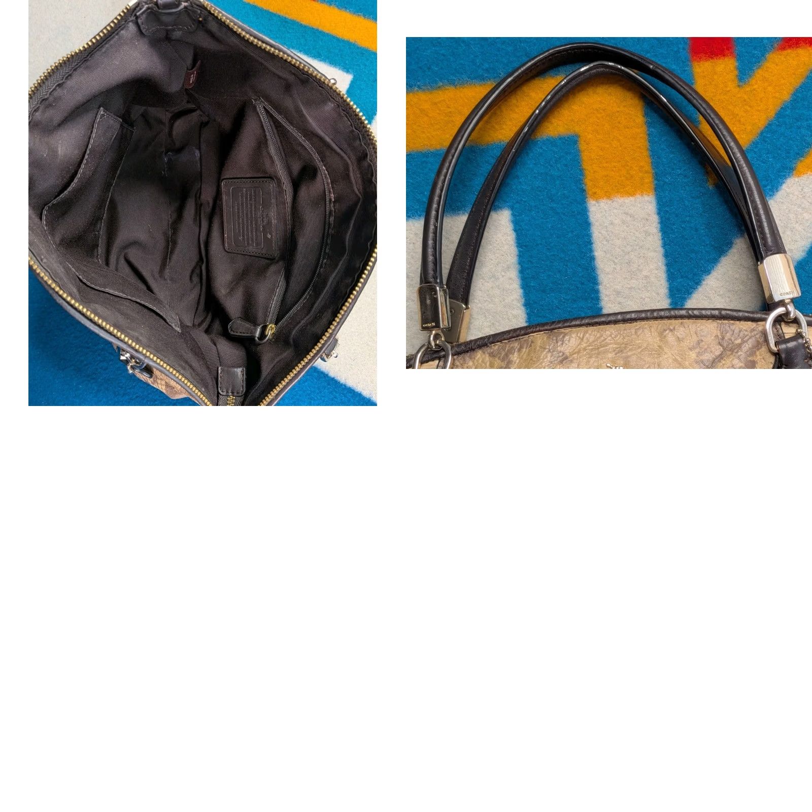 Coach Coach Shoulder Tote Hand Bag Faux Leather Python Snakeskin Embossed Purse Strap Size ONE SIZE - 8 Thumbnail