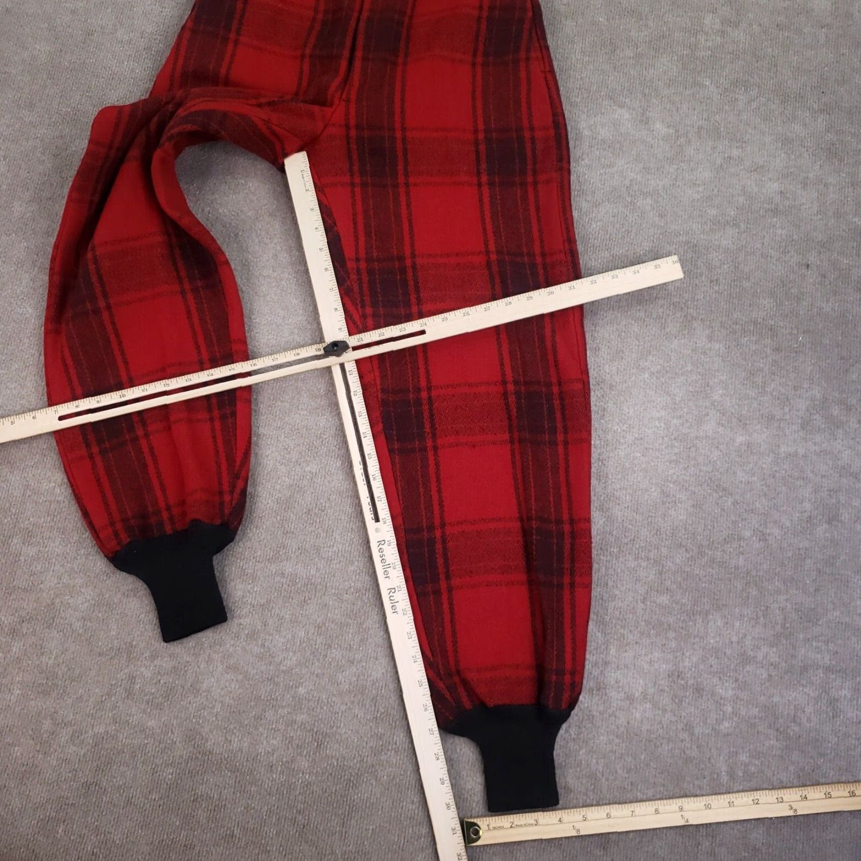 Vintage VINTAGE Wool Hunting Pants Mens Regular 32 Red Black Buffalo Plaid Size US 32 / EU 48 - 2 Thumbnail