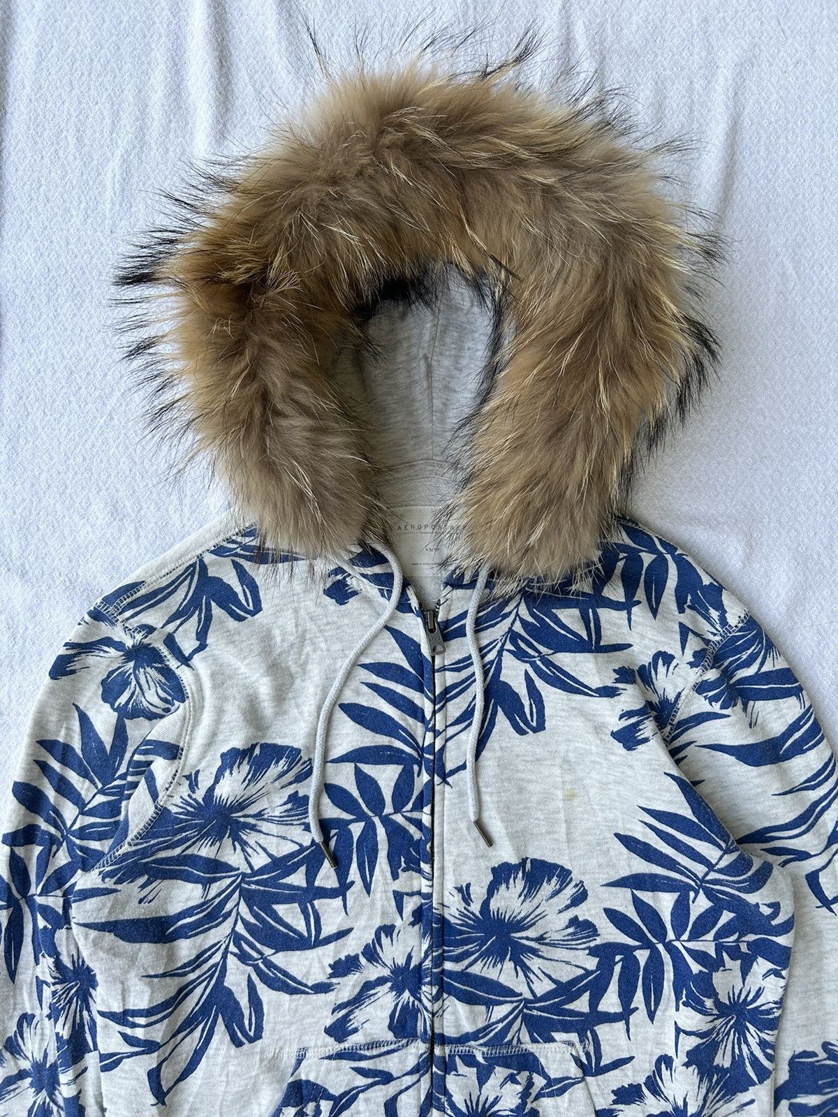 Aeropostale Fur hoodie aeropostale flowers zip style Ifsixwasnine lgb Size US M / EU 48-50 / 2 - 8 Thumbnail