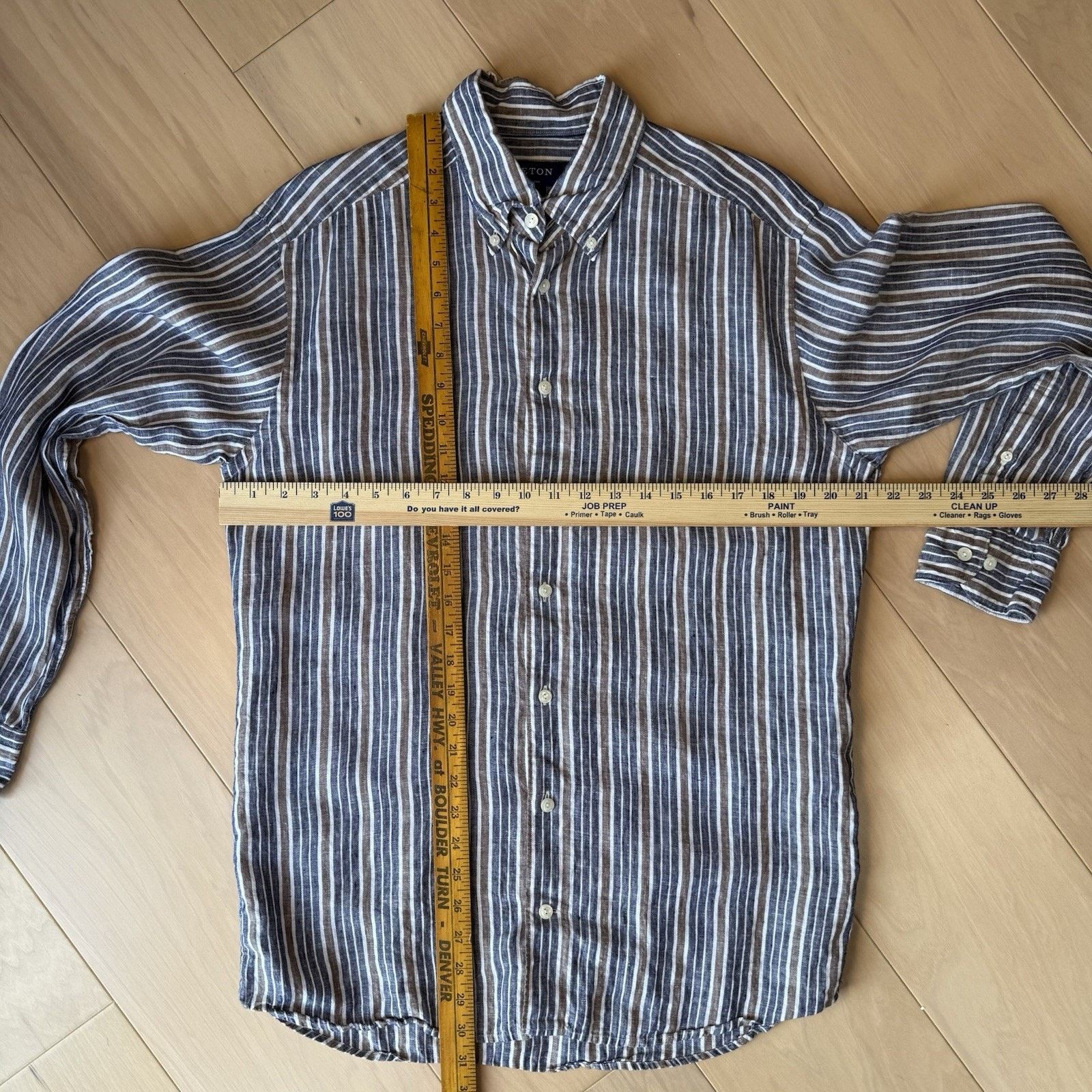 Eton Eton Linen Shirt 16.5 Multicolor Striped Collared Button Up Size US M / EU 48-50 / 2 - 3 Thumbnail
