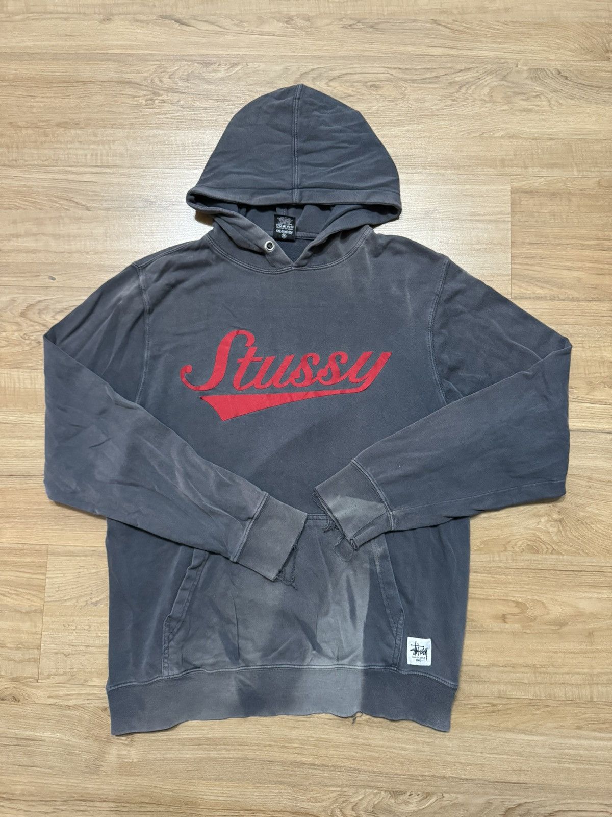 Stussy × Vintage VINTAGE STUSSY DISTRESSED HOODIE Size US M / EU 48-50 / 2 - 1 Thumbnail