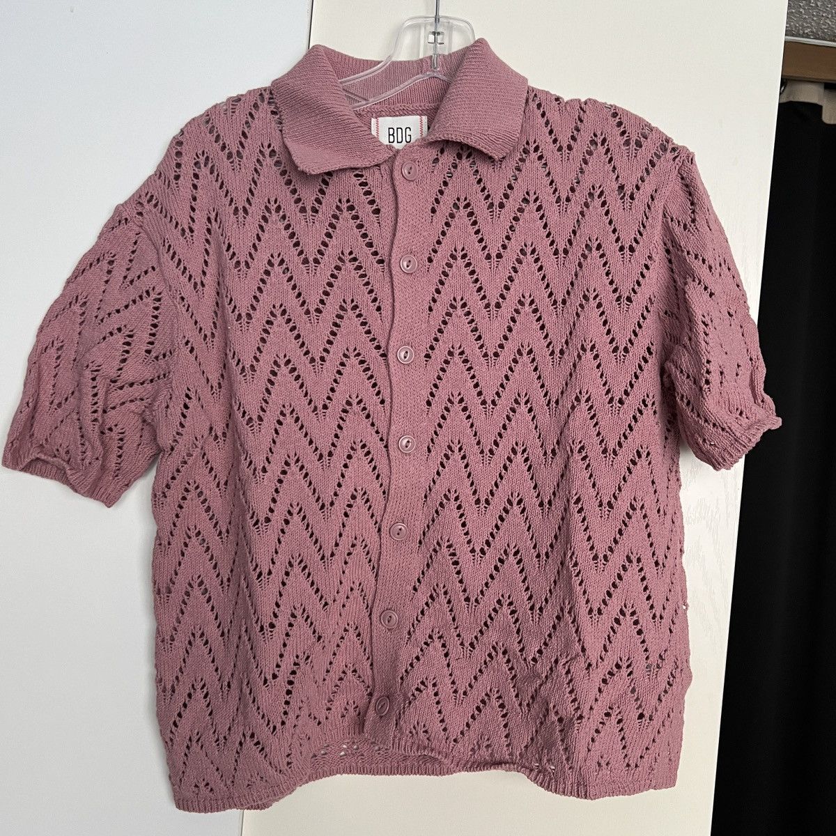 Bdg UO BDG Pink button up knit shirt sweater Size US S / EU 44-46 / 1 - 4 Thumbnail