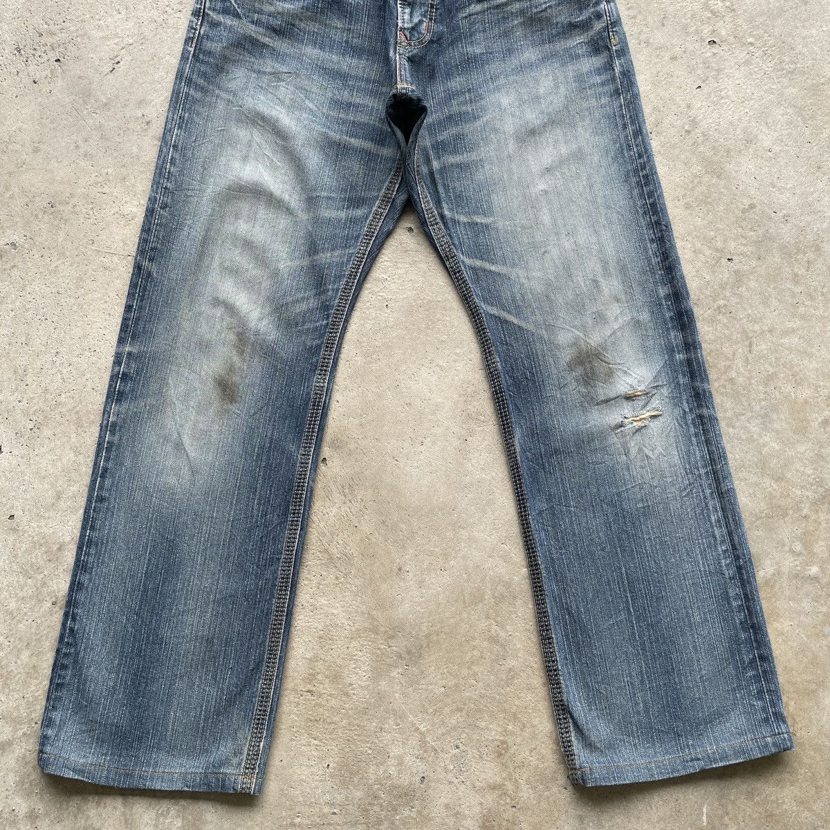 Japanese Brand Vintage Edwin XV-S Faded Distressed Jeans Denim Pants W31 Size US 31 - 5 Thumbnail