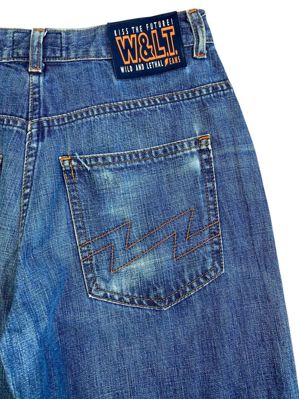 Walter Van Beirendonck W&LT Anatomical Curved Seam Slim Fit Washed Denim Size US 27 - 7 Thumbnail