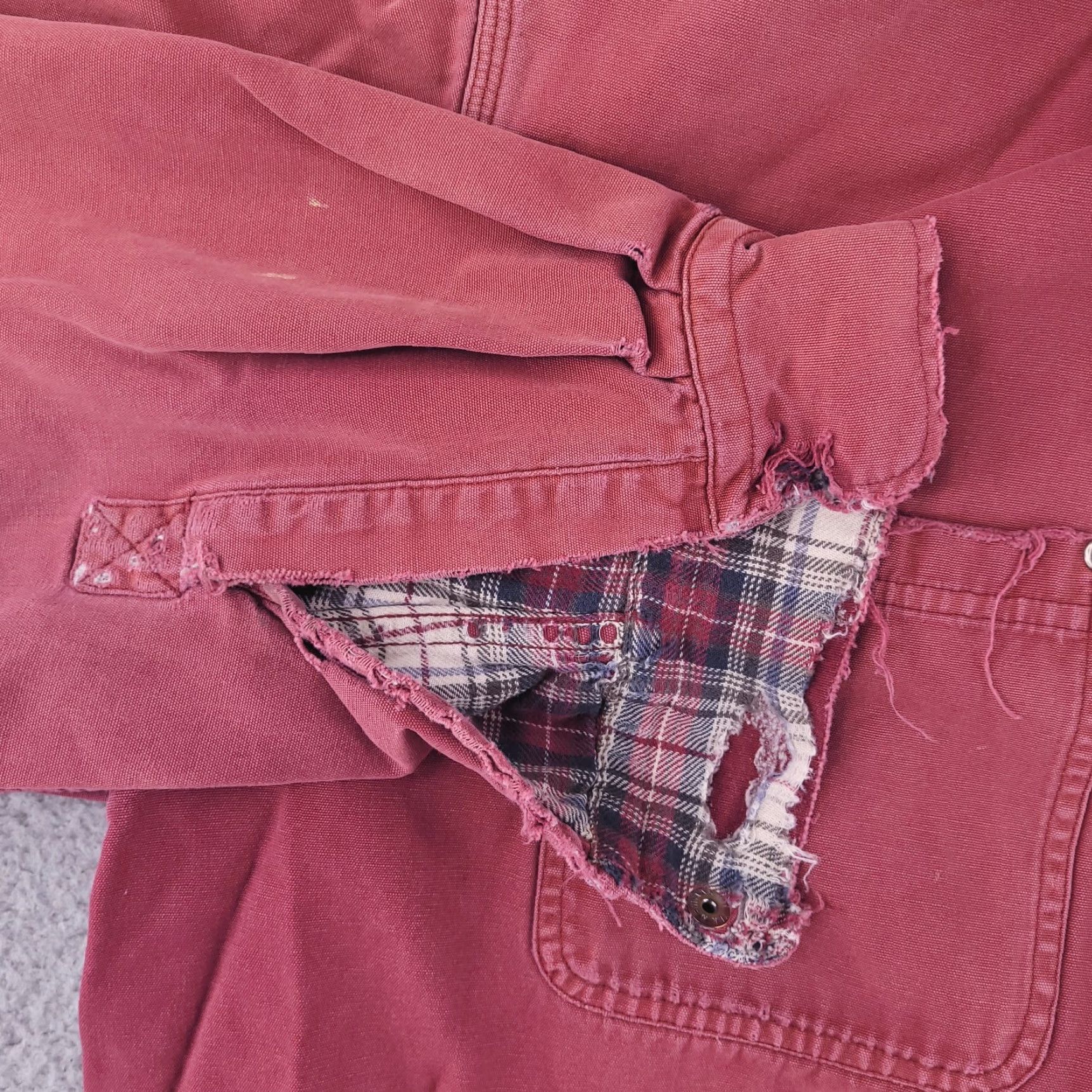 Vintage VINTAGE RedHead Coat Mens 2XLT Red Chore Work Flannel Distressed Grunge Overcoat Tall Size US XXL / EU 58 / 5 - 4 Thumbnail